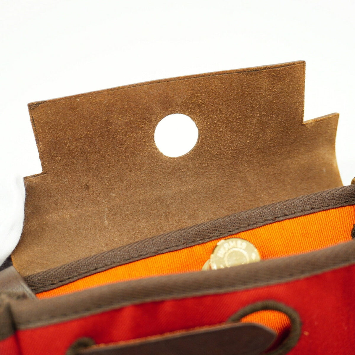 Hermes Brown Red Color Toile Officier Shoulder Bag (Pre-Owned)