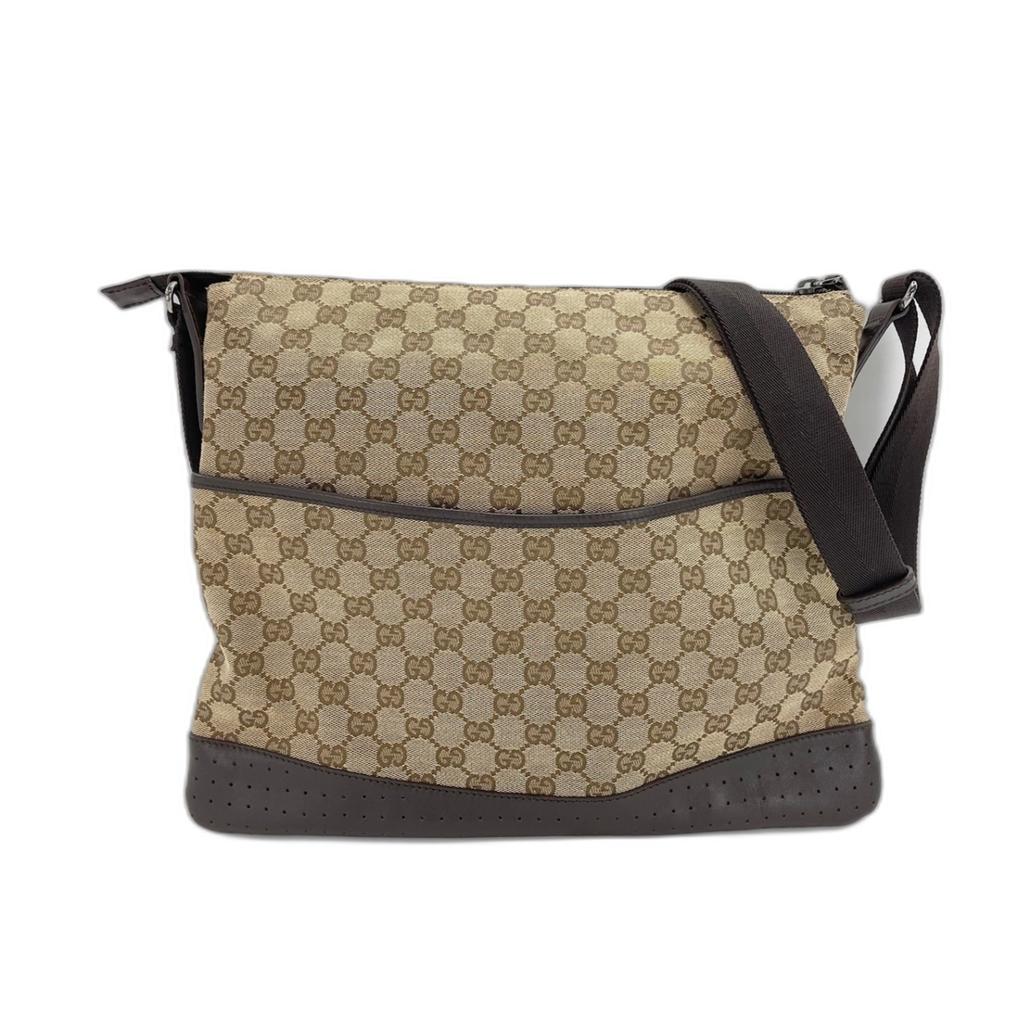 Gucci Brown Clear Gg Canvas Shoulder Bag (Pre-Owned)