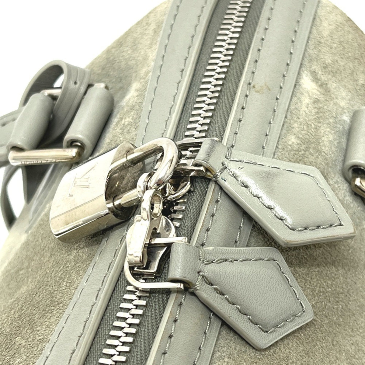 Louis Vuitton Gray Suede Handbag (Pre-Owned)