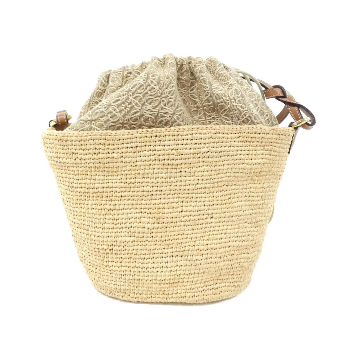 Loewe Raffia Canvas Shoulder Bag (Pre-Owned)