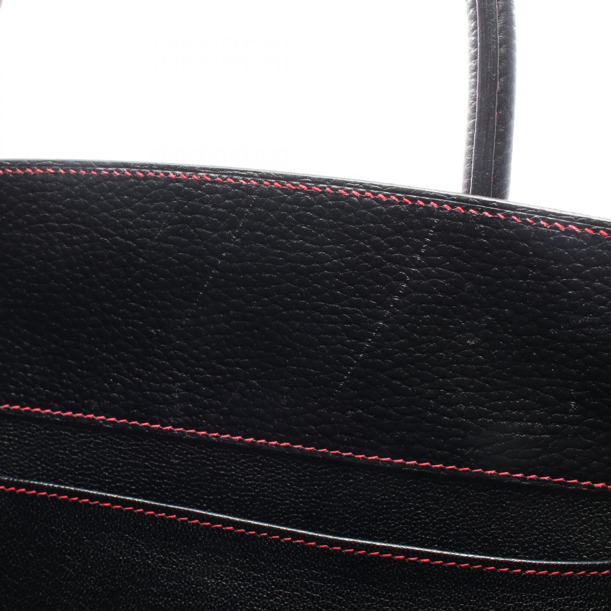 Hermes Black Leather Handbag Tote Bag (Pre-Owned)