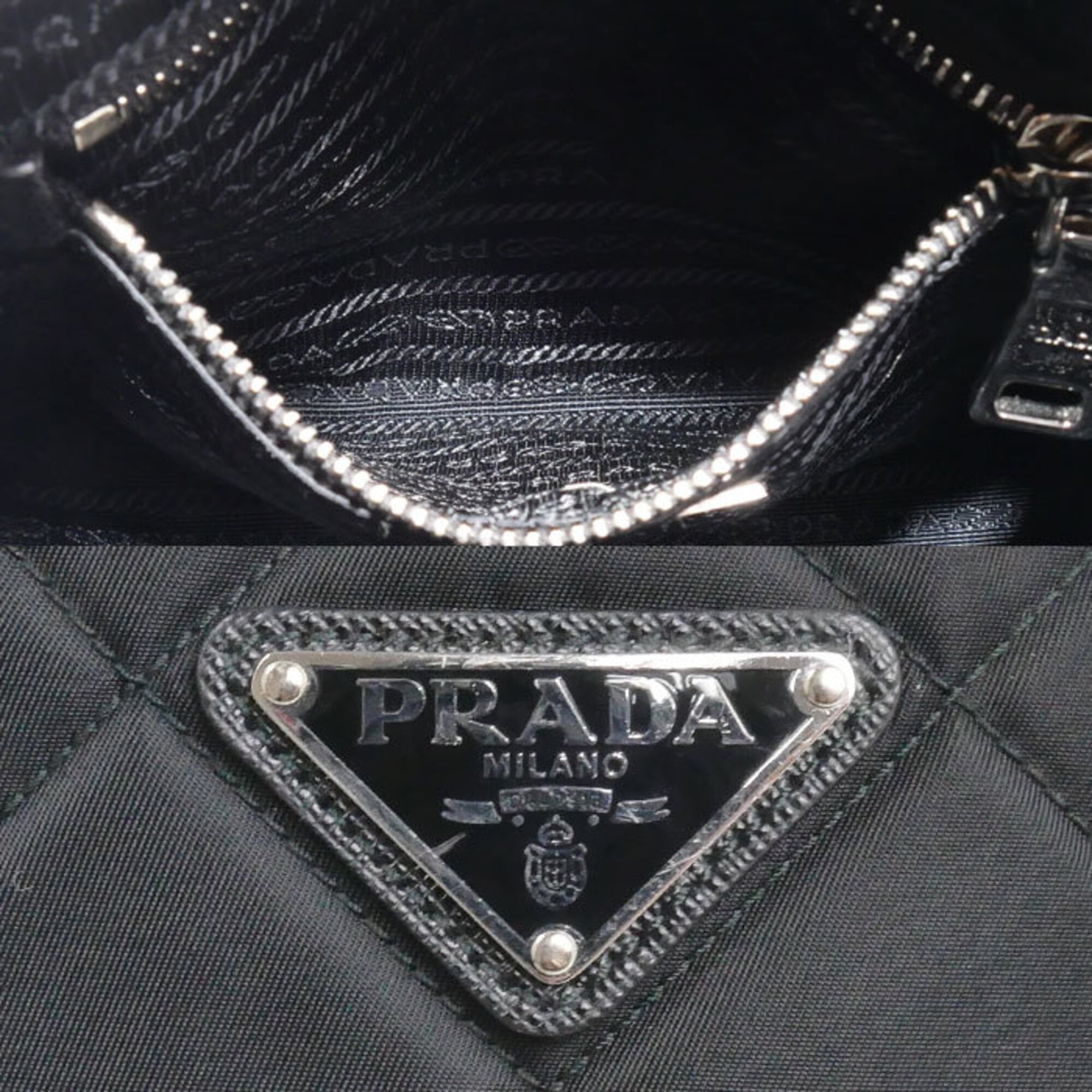 Prada Black Nylon Leather Backpack (Pre-Owned)