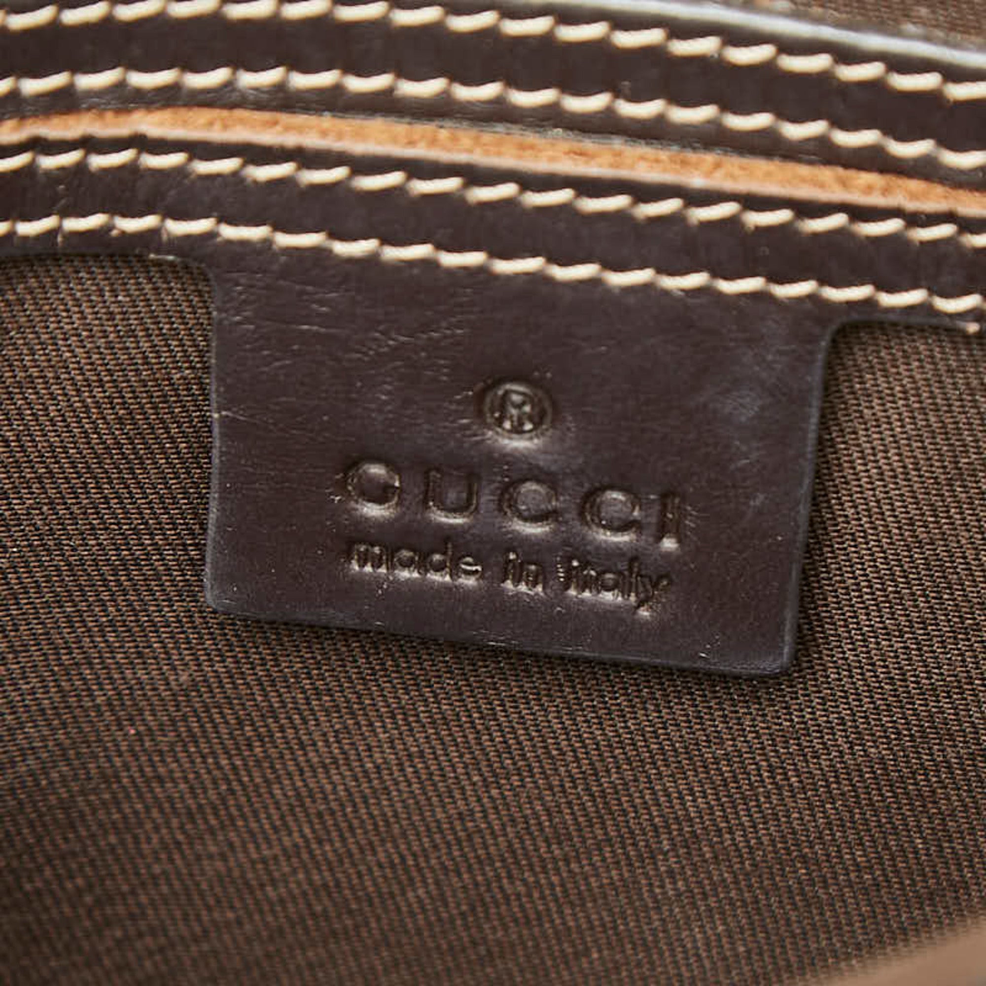 Gucci Beige Brown Pvc Leather Shoulder Bag (Pre-Owned)
