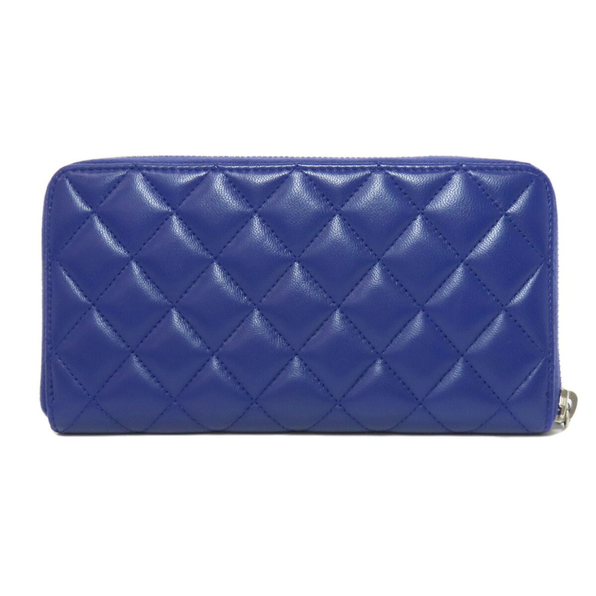Chanel Purple Leather Long Wallet (Bi-Fold) (Pre-Owned)