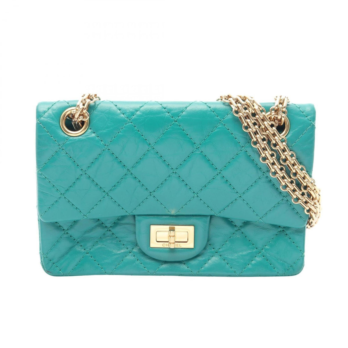 Chanel Green Leather Handbag Shoulder Bag (Pre-Owned)