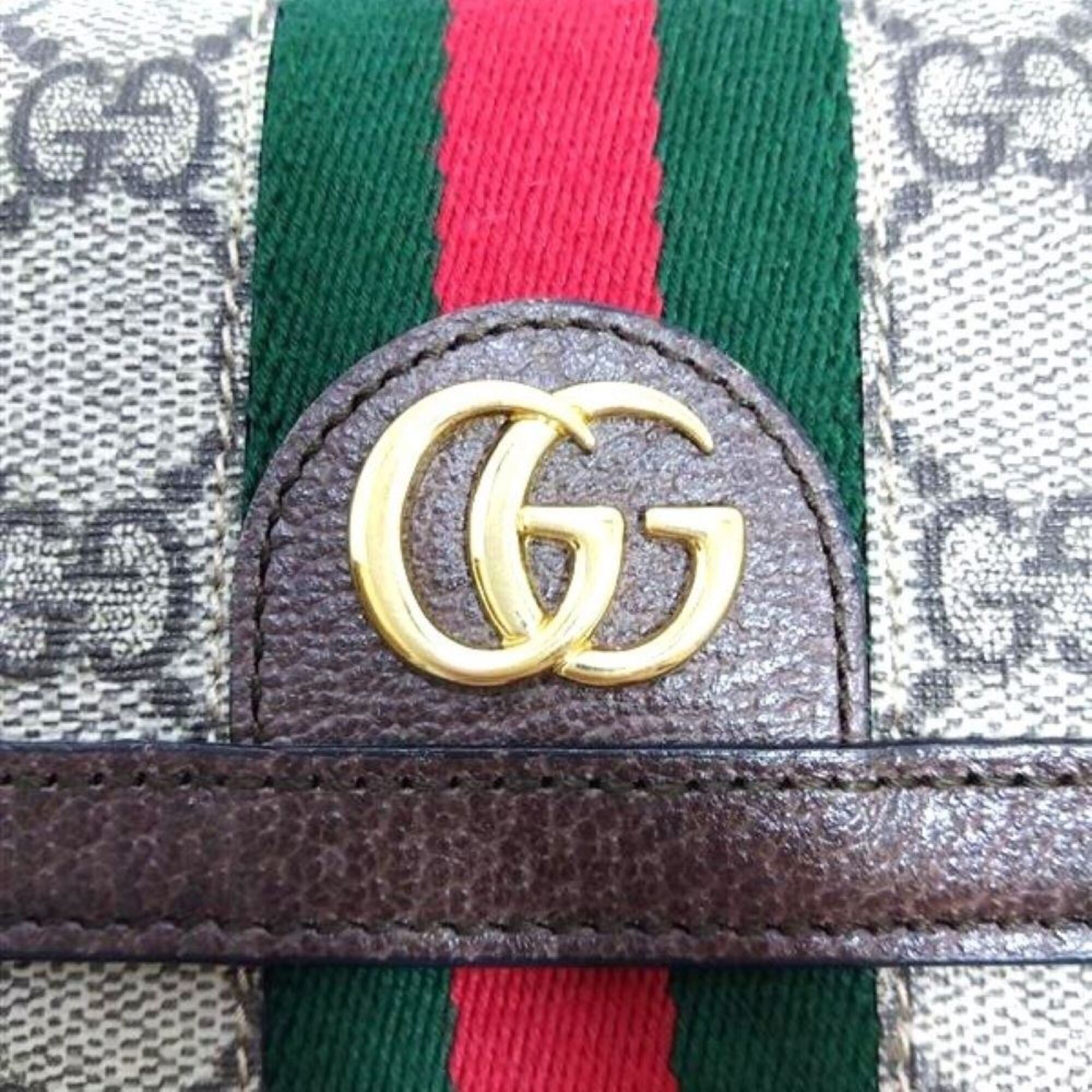 Gucci Black Brown Gg Supreme Canvas Long Wallet (Bi-Fold) (Pre-Owned)