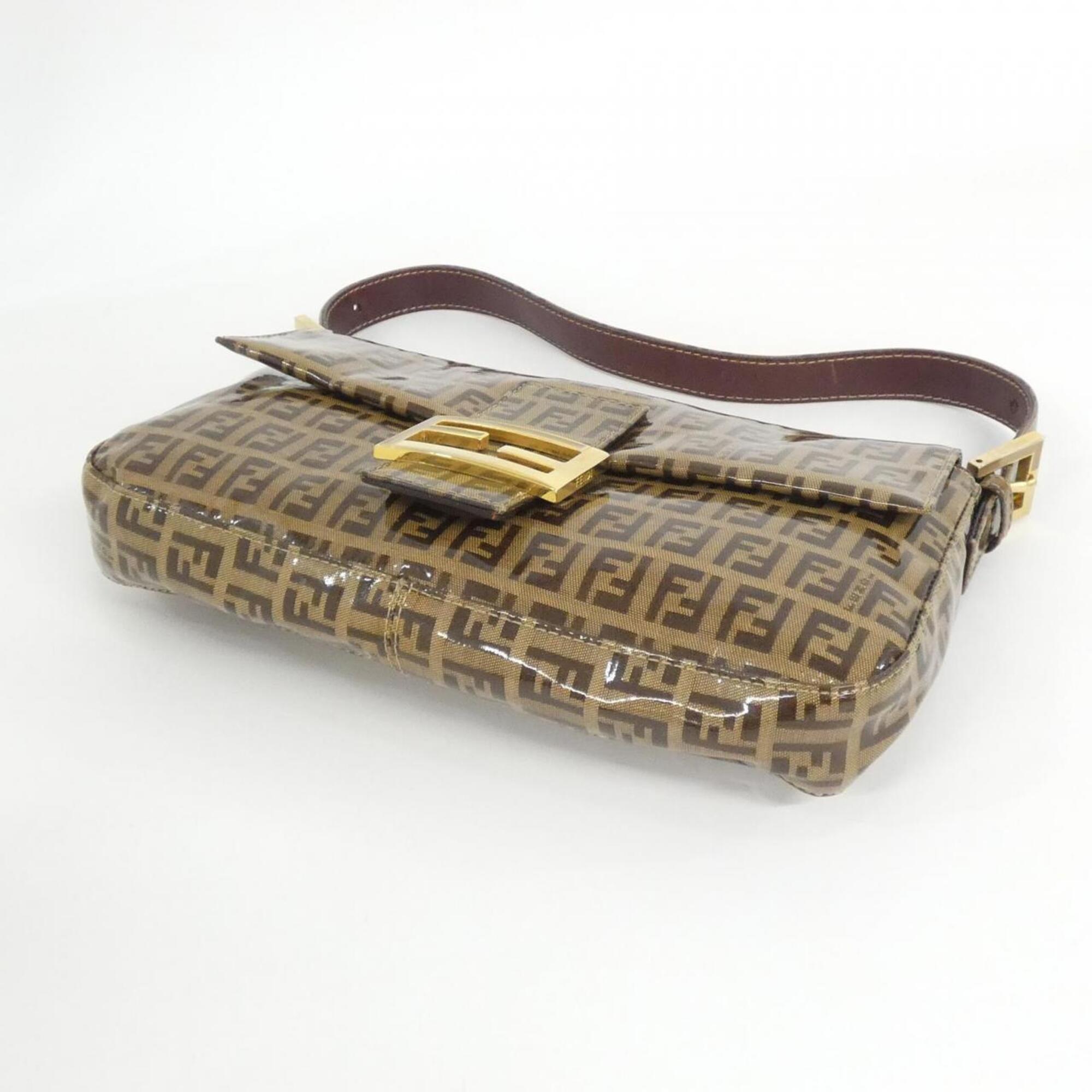 Fendi Baguette Brown Pvc Vinyl Canvas Shoulder Bag (Pre-Owned)