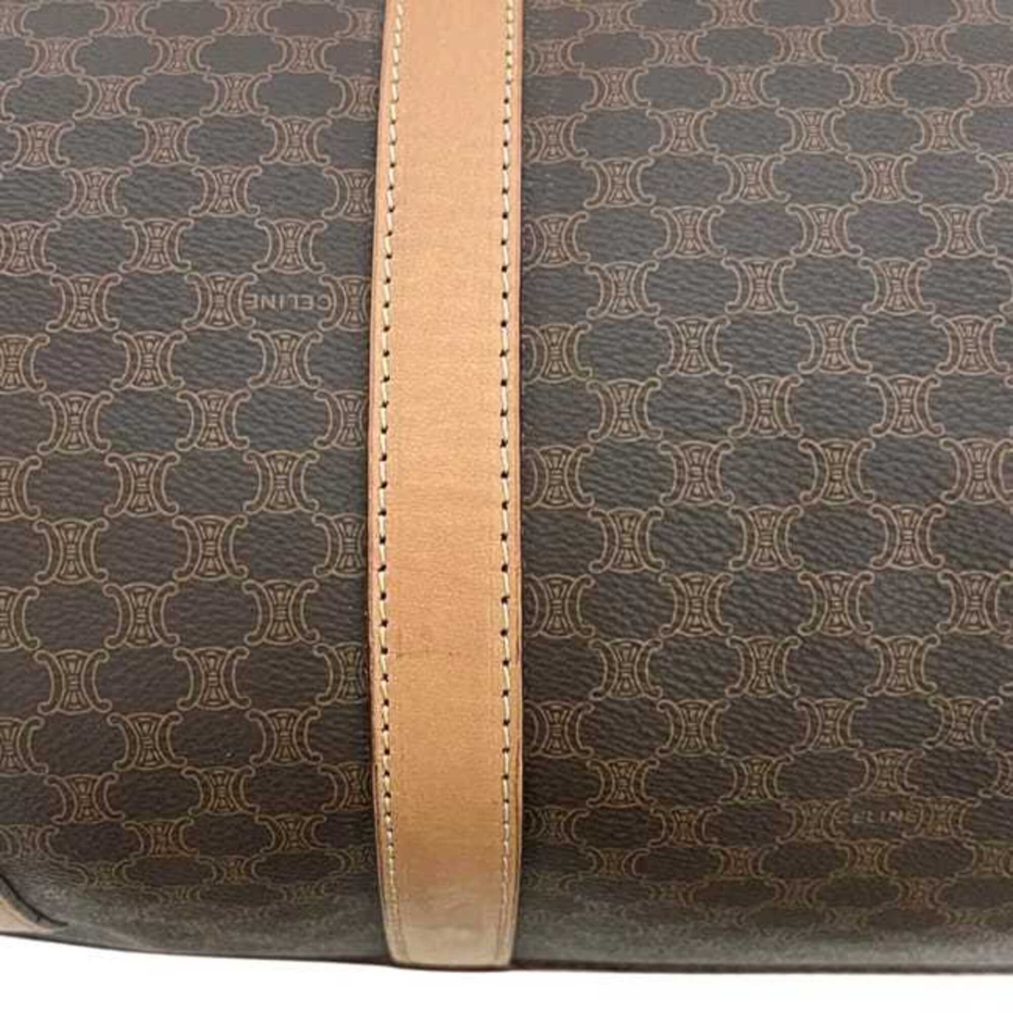 Celine Brown Pvc Leather Boston Bag (Pre-Owned)