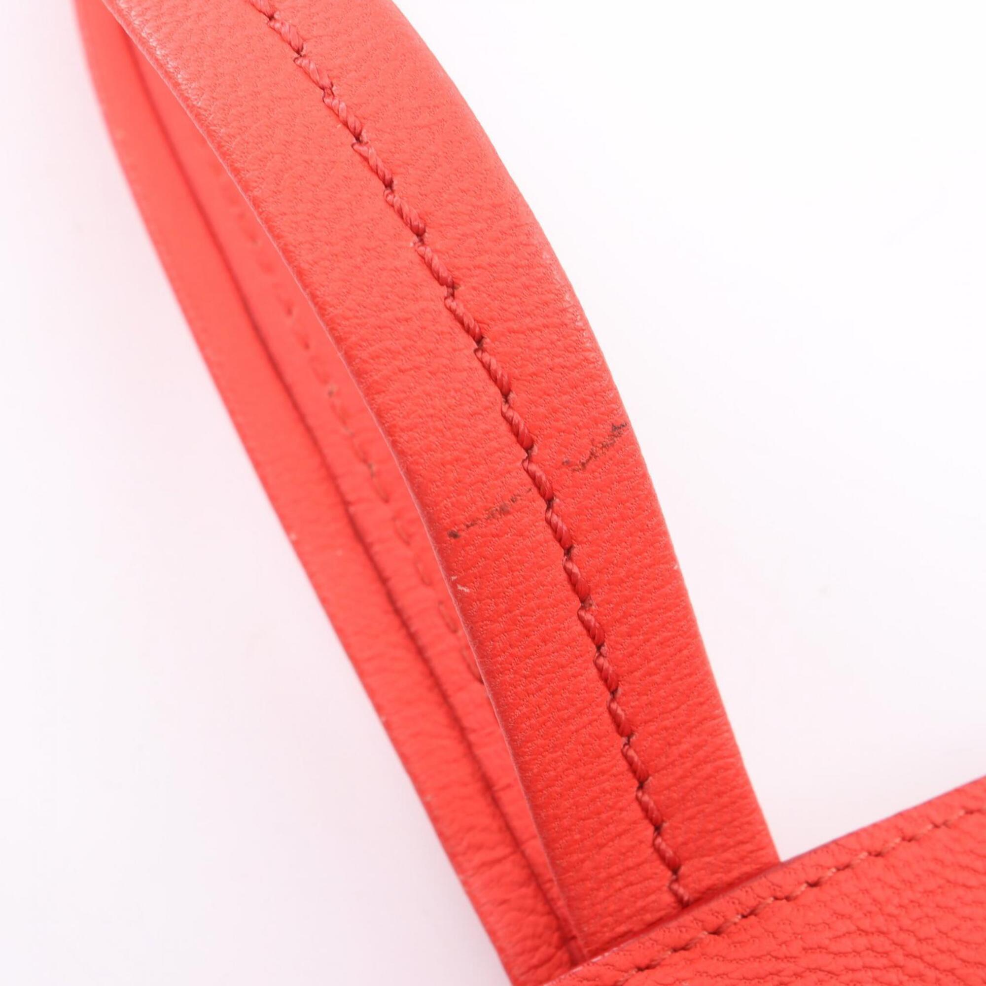 Celine Cabas Red Color Leather Handbag Tote Bag (Pre-Owned)