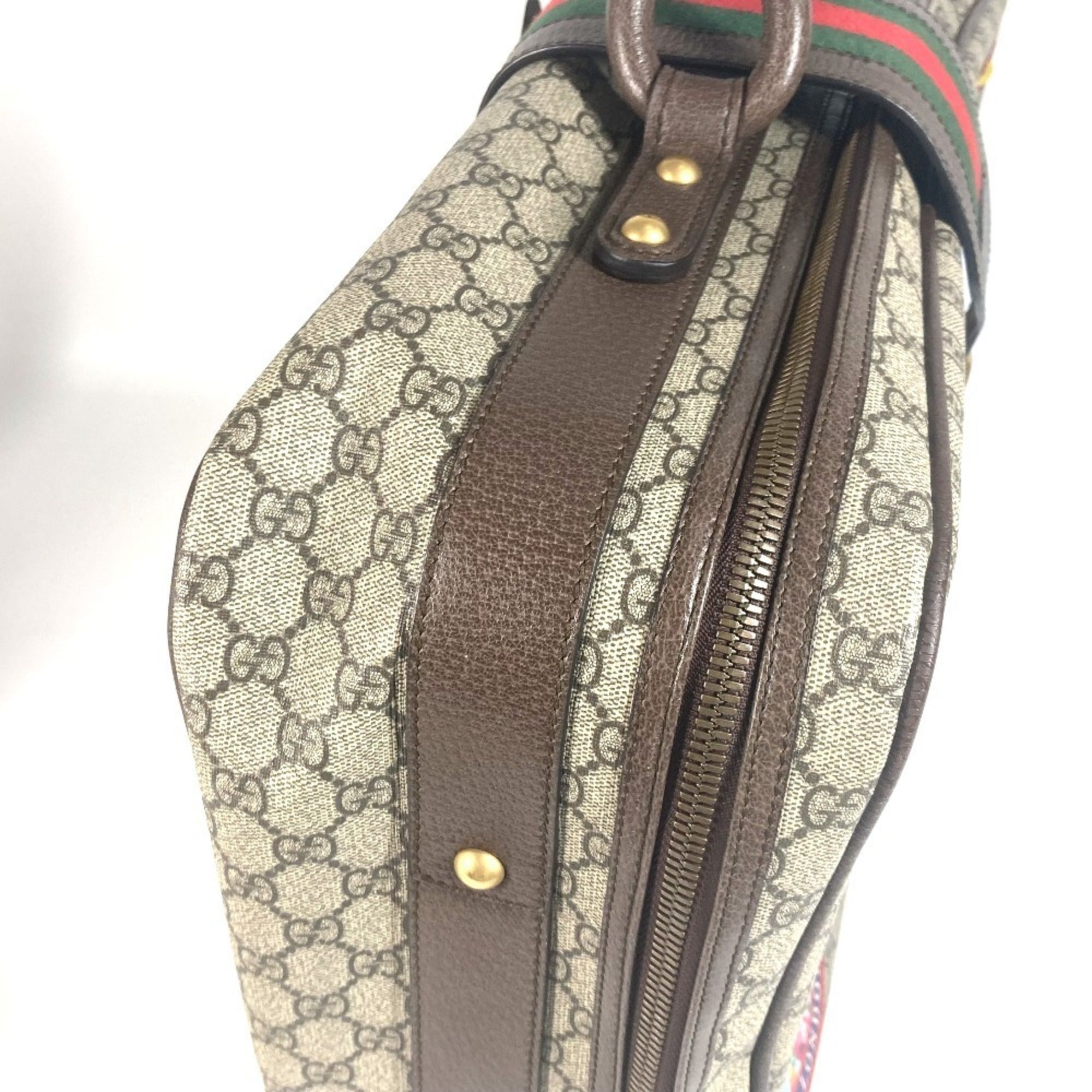 Gucci Beige Multi-Color Gg Supreme Boston Bag (Pre-Owned)