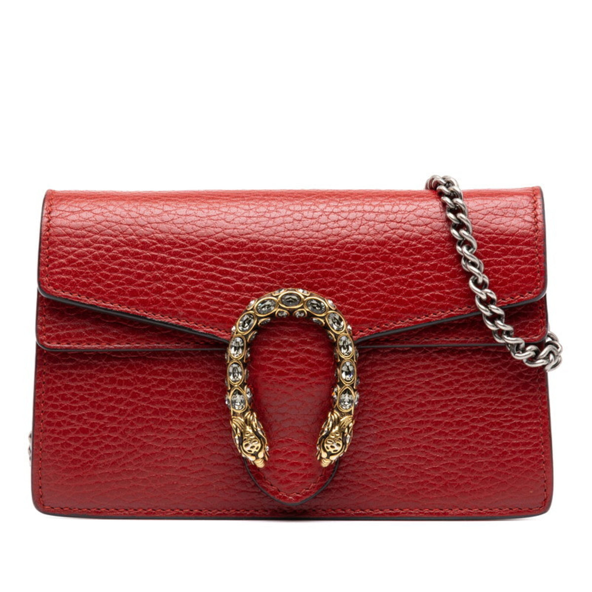 Gucci Red Color Leather Shoulder Bag (Pre-Owned)