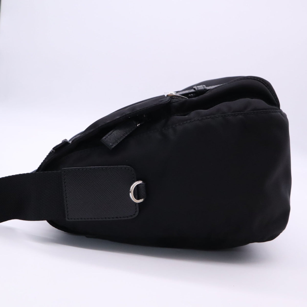 Prada Saffiano Black Nylon Saffiano Shoulder Bag (Pre-Owned)