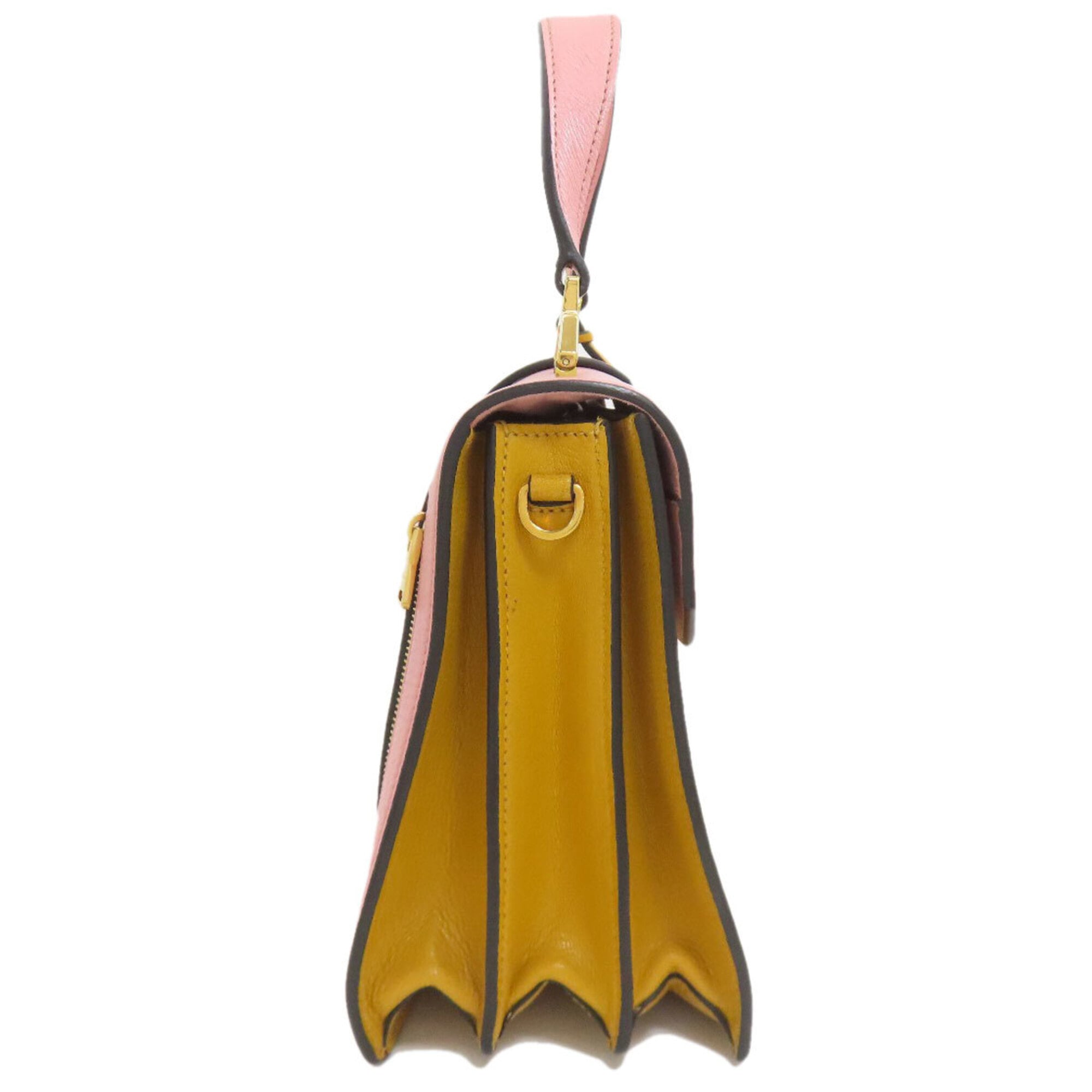 Miu Miu Pink Yellow Leather Handbag (Pre-Owned)