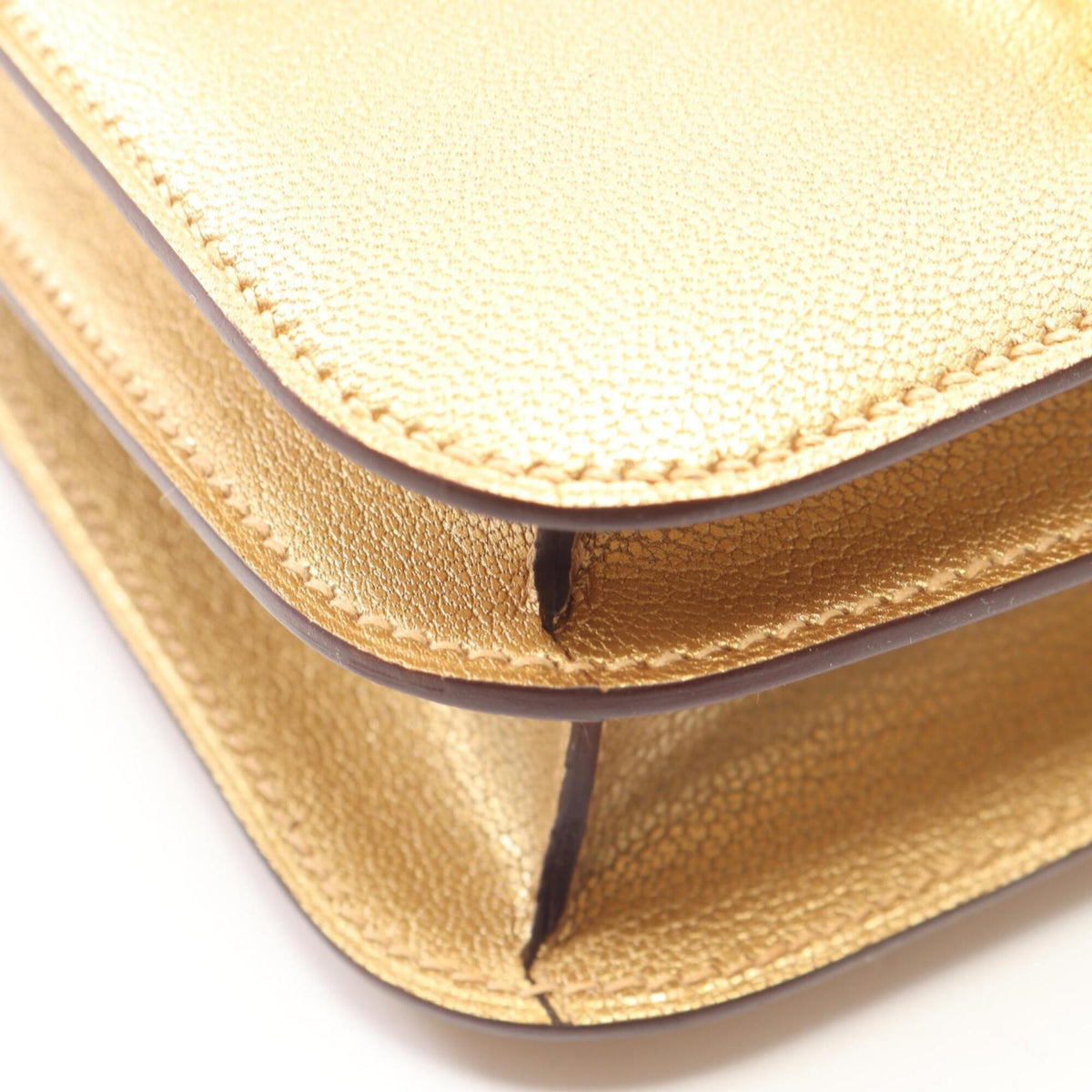 Hermes Gold Leather Chevre Leather Shoulder Bag (Pre-Owned)