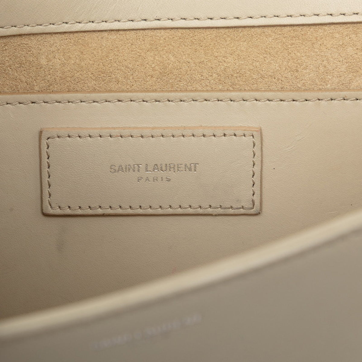 Saint Laurent Beige Gray Beige Leather Shoulder Bag (Pre-Owned)