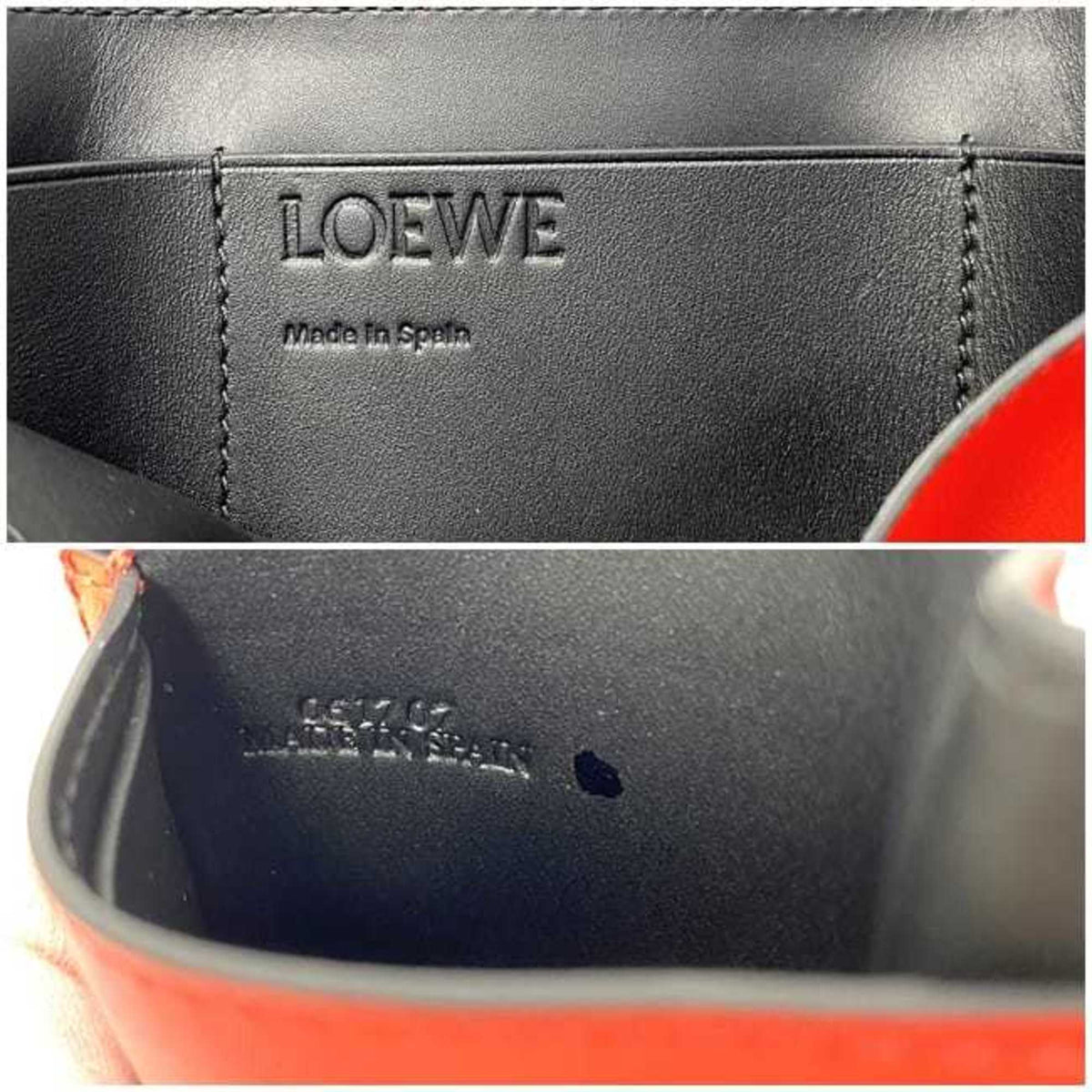 Loewe Red Color Leather Wallet (Tri-Fold) (Pre-Owned)