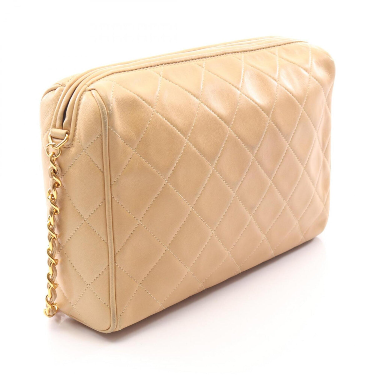 Chanel Beige Leather Handbag Shoulder Bag (Pre-Owned)