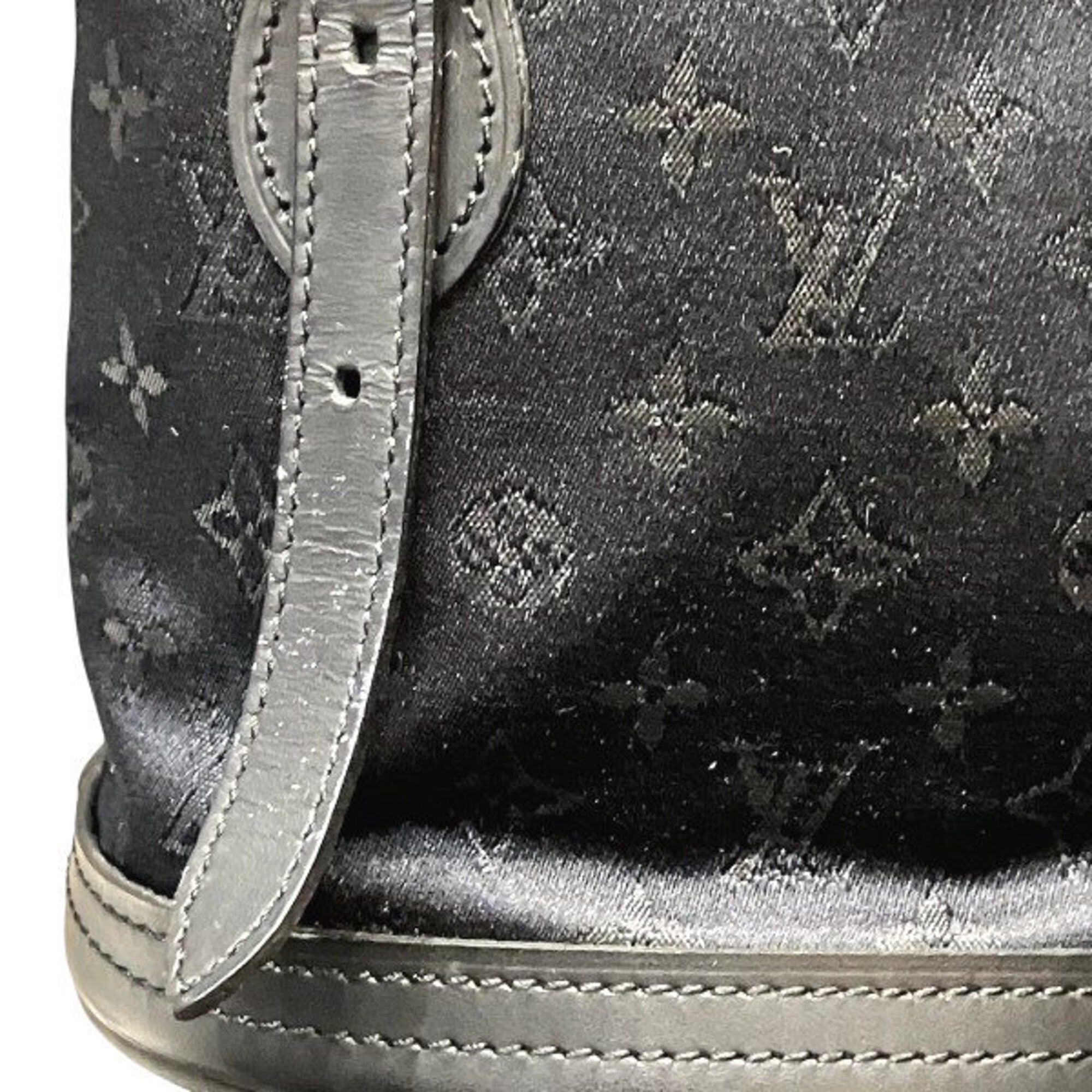 Louis Vuitton Noir Satin Leather Tote Bag (Pre-Owned)