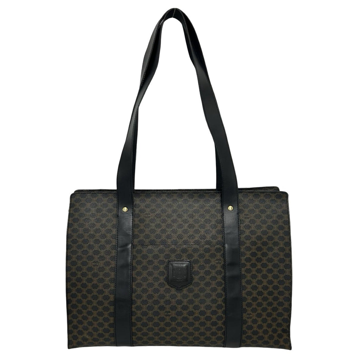 Celine Black Brown Pvc Leather Handbag Tote Bag (Pre-Owned)