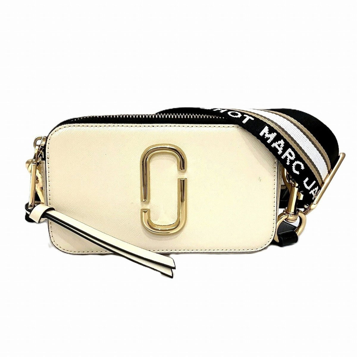 Marc Jacobs Beige Black Leather Shoulder Bag (Pre-Owned)
