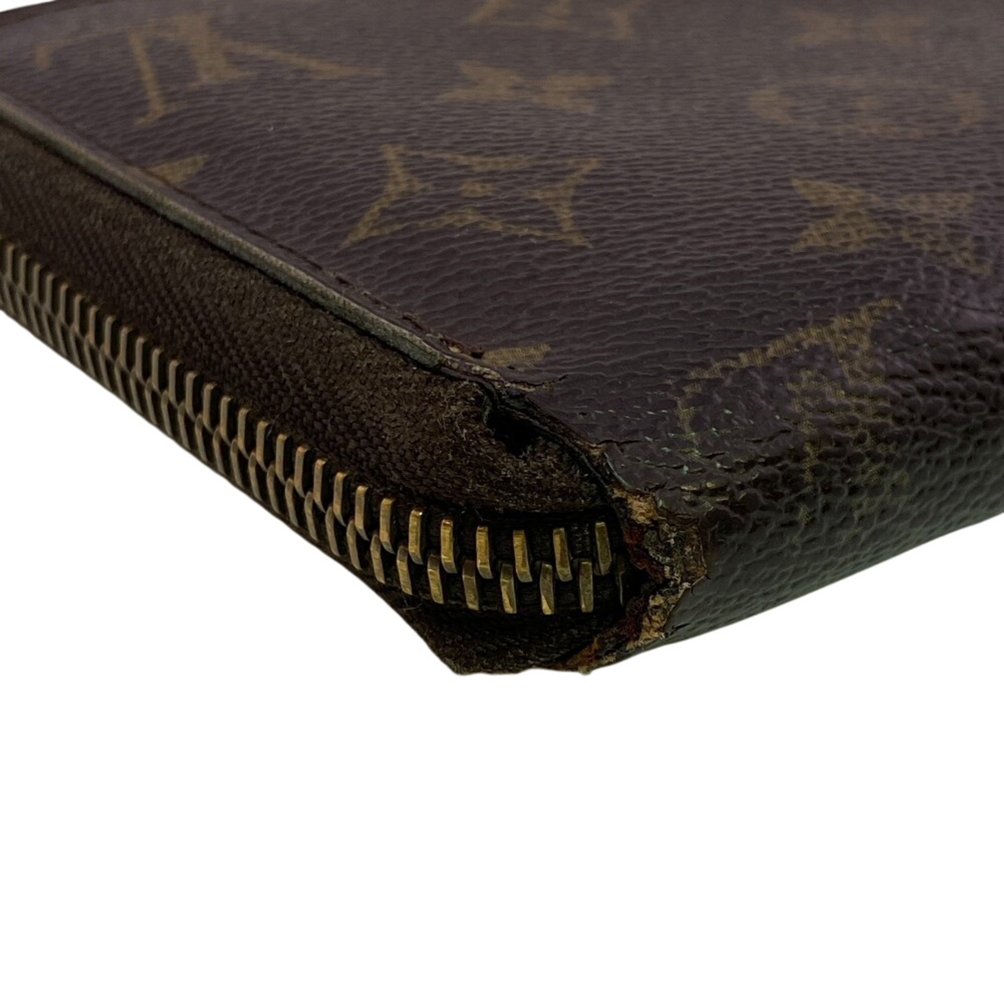 Louis Vuitton Brown Leather Long Wallet (Bi-Fold) (Pre-Owned)