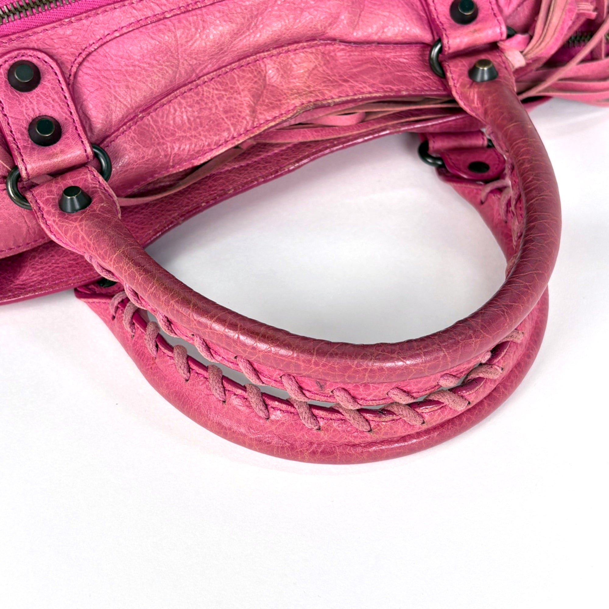 Balenciaga Pink Leather Handbag Shoulder Bag (Pre-Owned)