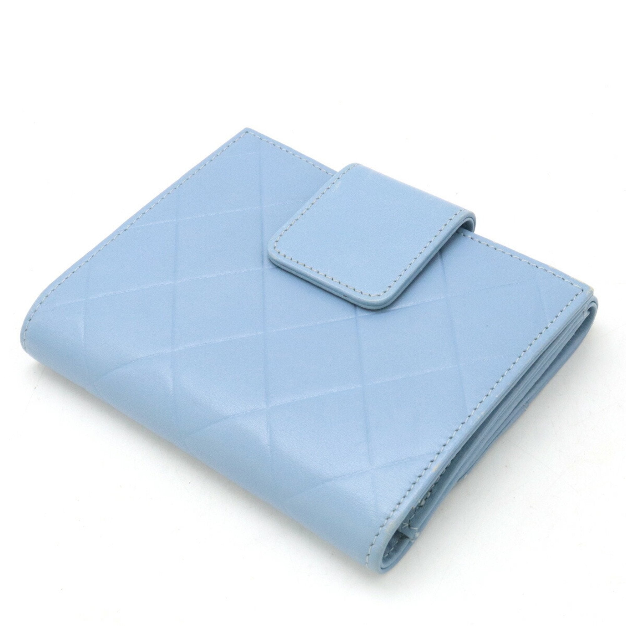 Chanel Blue Leather Coin Purse/Coin Case (Pre-Owned)