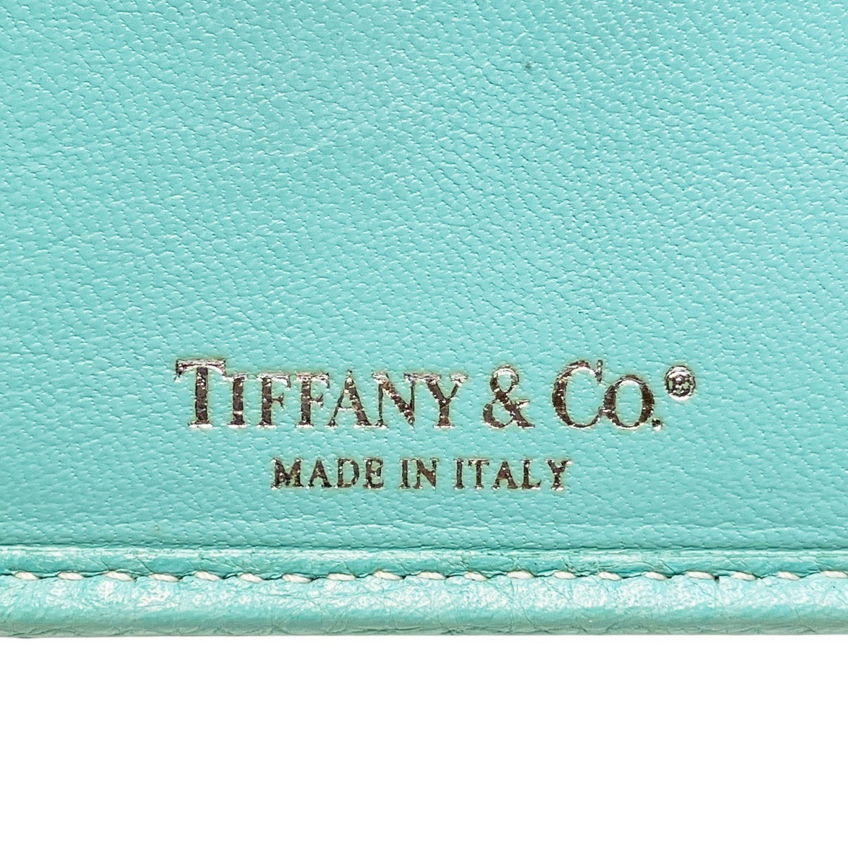 Tiffany Blue Emerald Green Leather Long Wallet (Bi-Fold) (Pre-Owned)