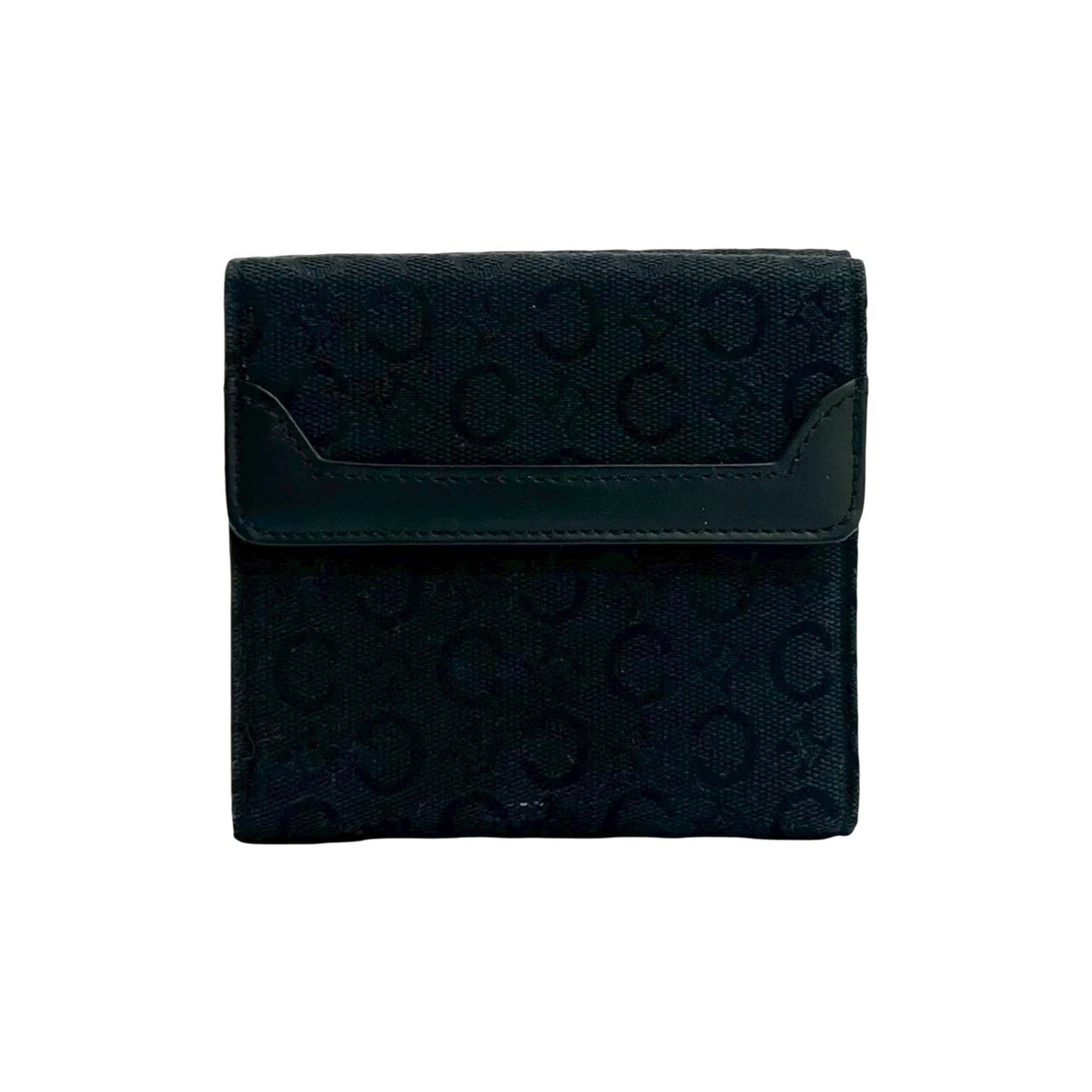 Celine Black Canvas Leather Wallet (Tri-Fold) (Pre-Owned)