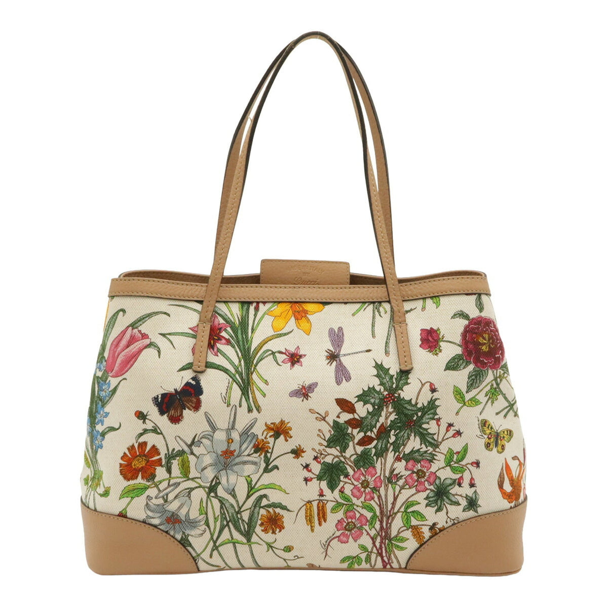 Gucci Beige Fabric Shoulder Bag Tote Bag (Pre-Owned)