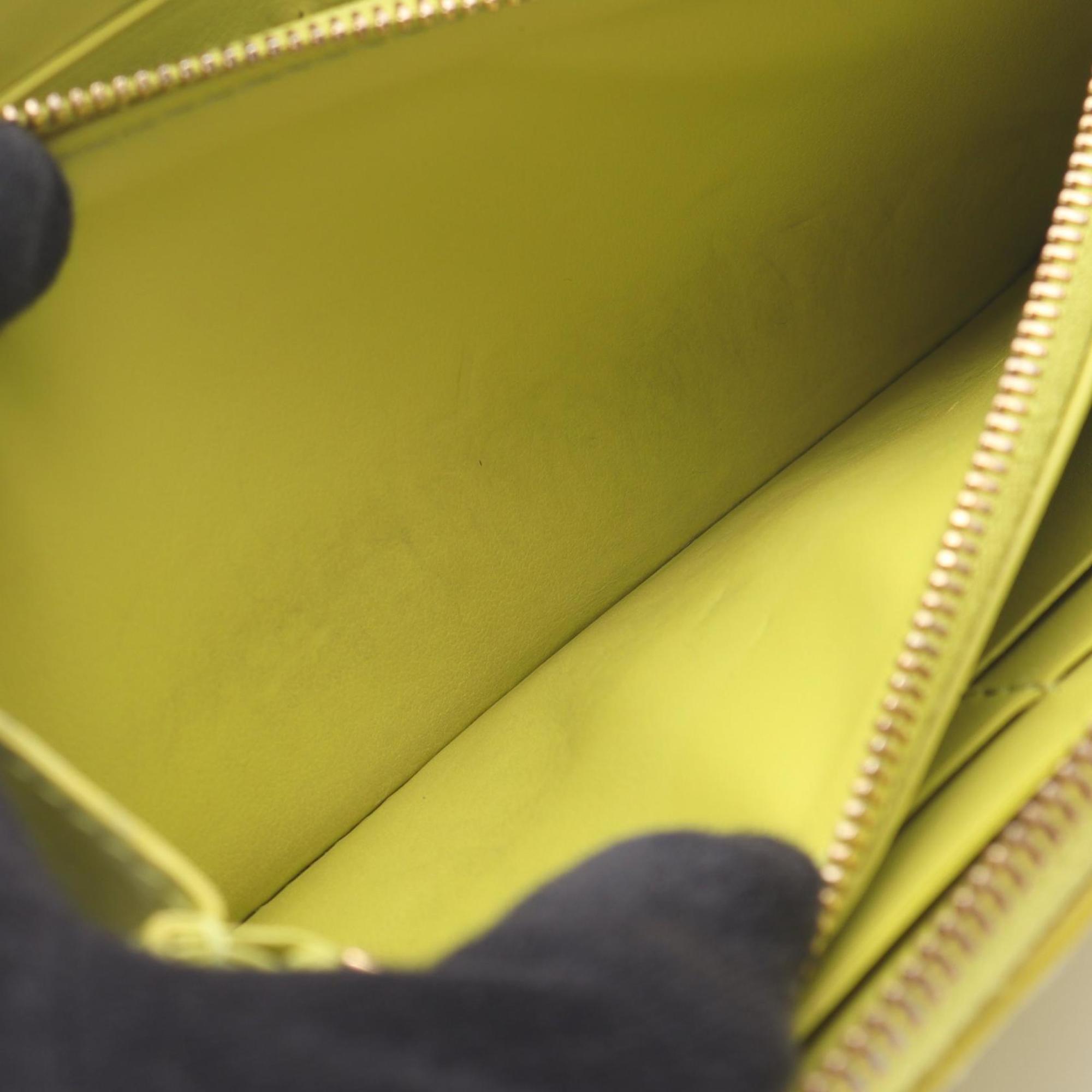 Bottega Veneta Green Leather Long Wallet (Bi-Fold) (Pre-Owned)