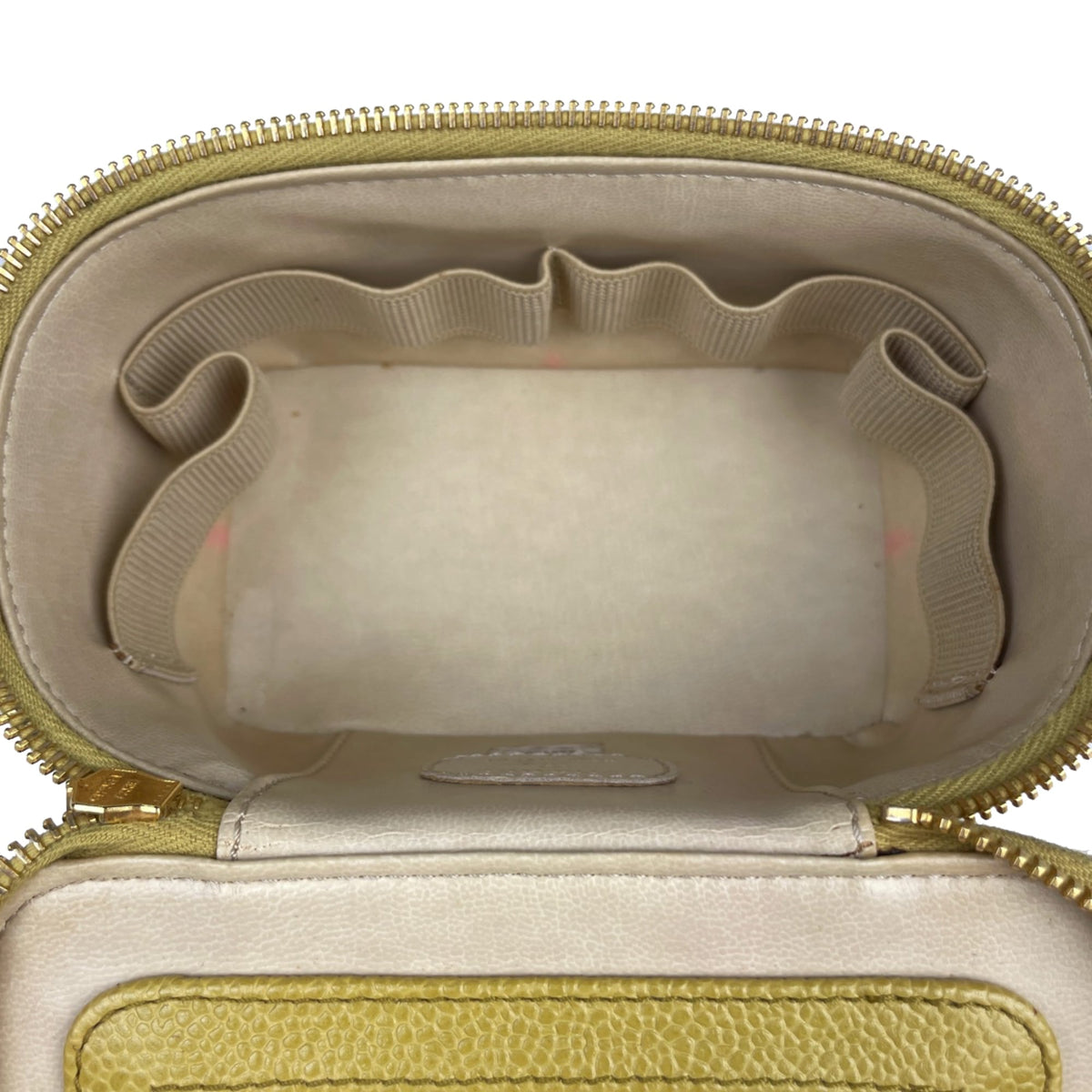 Chanel Yellow Grained Calfskin Pouch Vanity Bag (Pre-Owned)