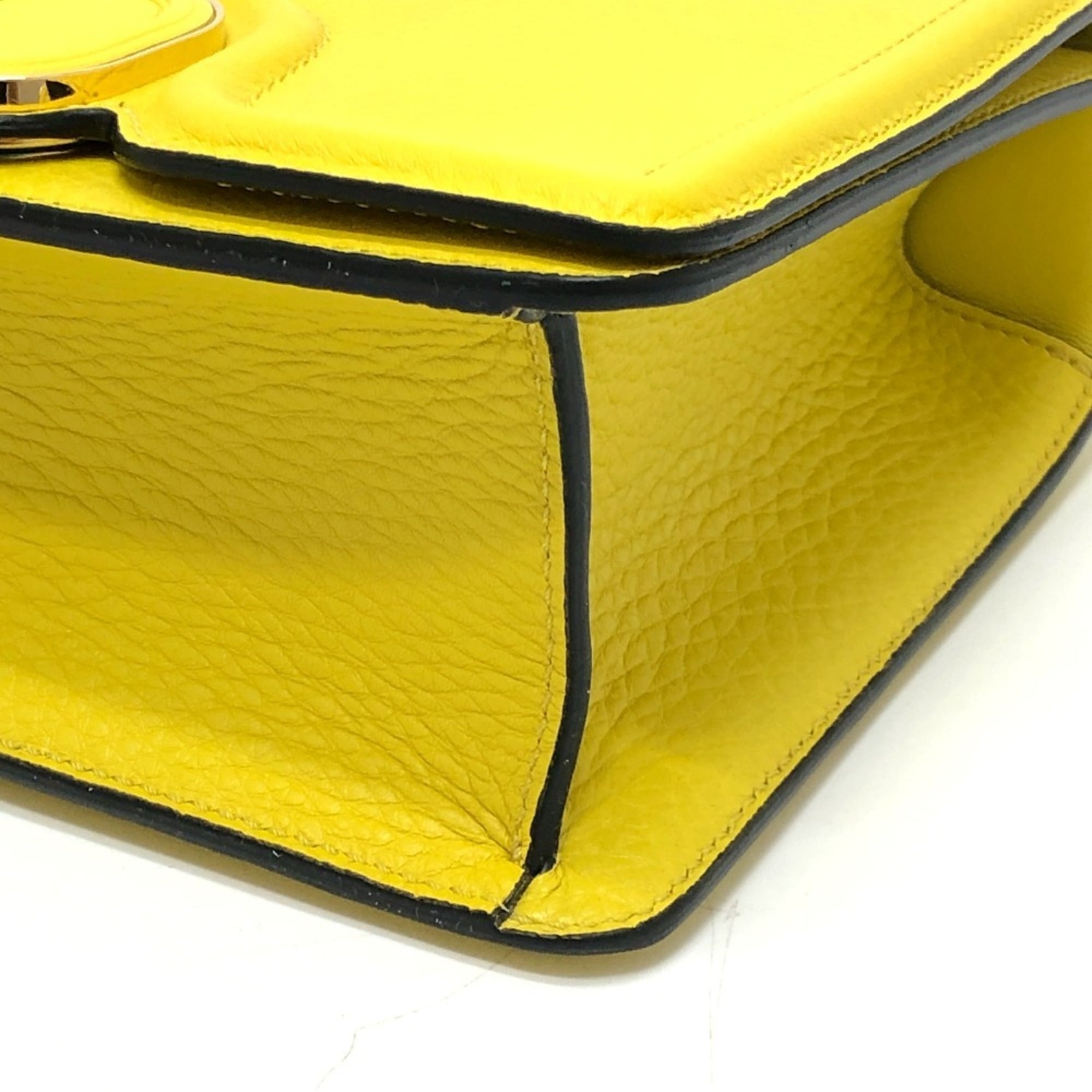 Valentino Yellow Leather Shoulder Bag (Pre-Owned)