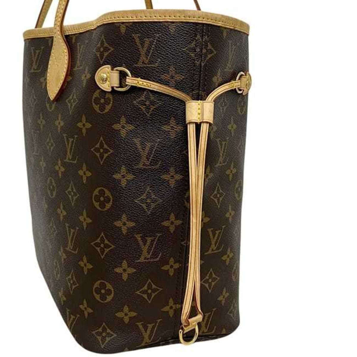 Louis Vuitton Brown Monogram Canvas Leather Tote Bag (Pre-Owned)