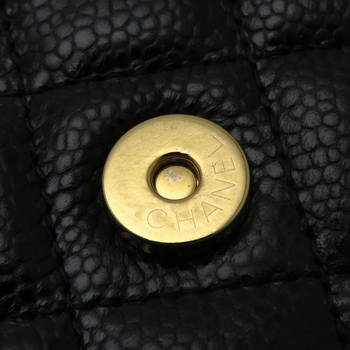 Chanel Black Grained Calfskin Chain/Shoulder Wallet (Pre-Owned)