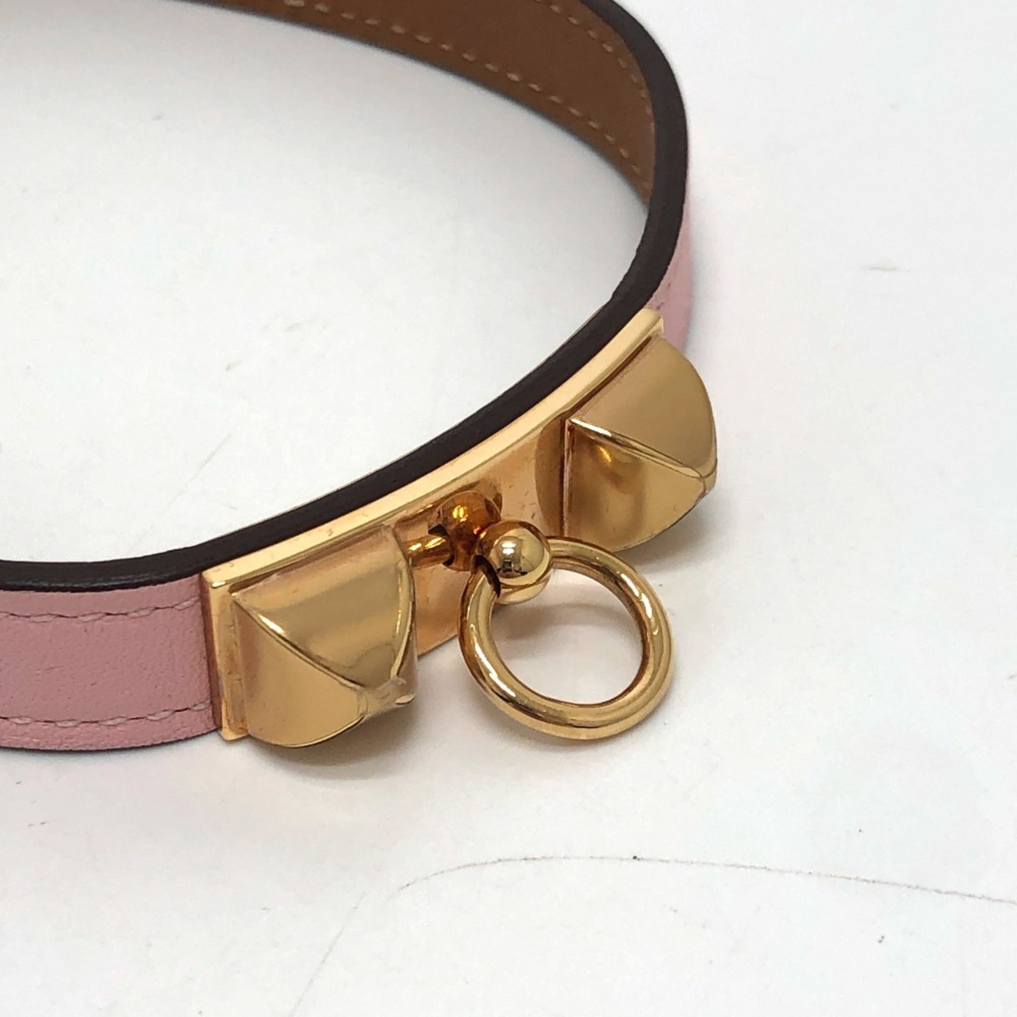 Hermes Pink Swift Leather Charm Bracelet (Pre-Owned)