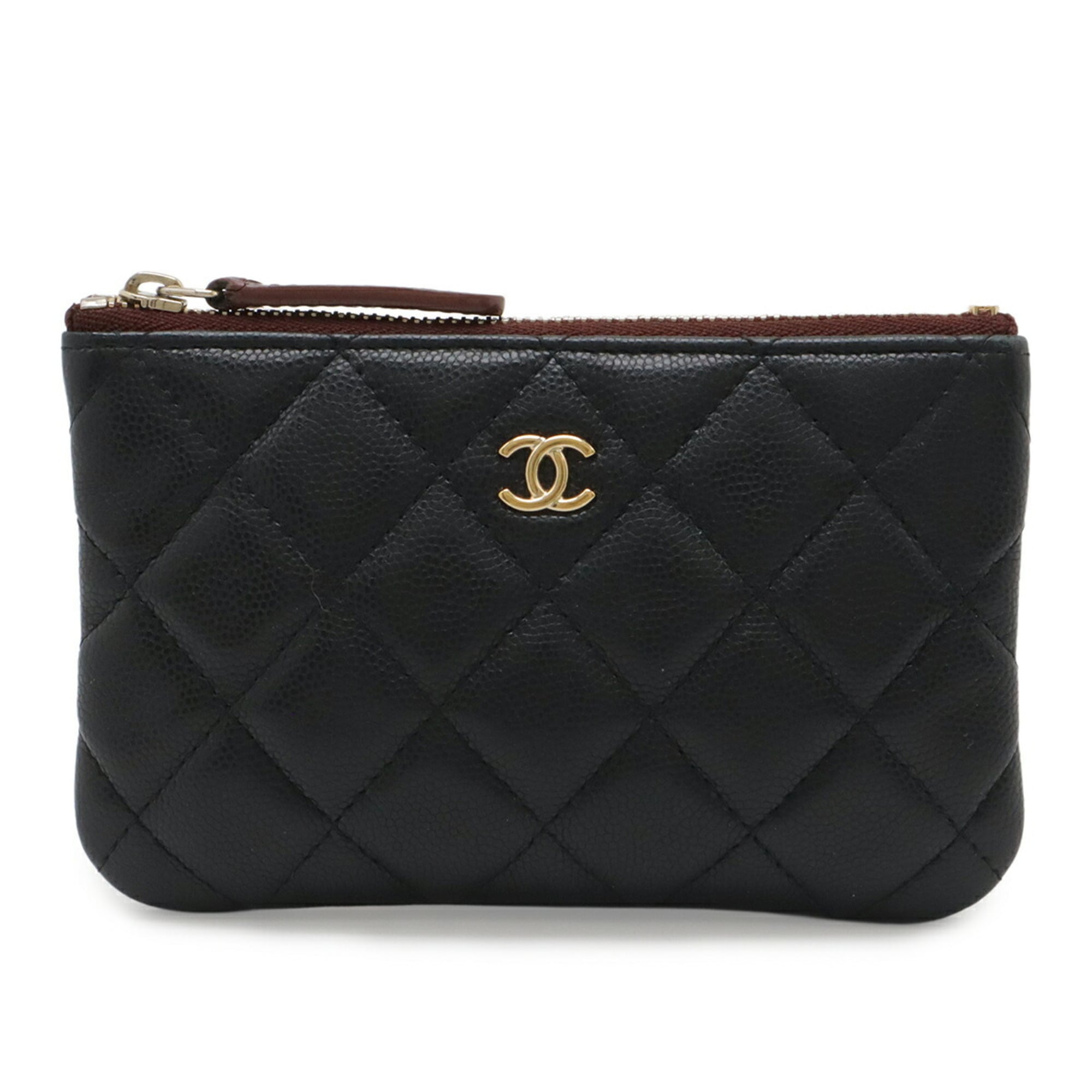 Chanel Black Grained Calfskin Pouch (Pre-Owned)