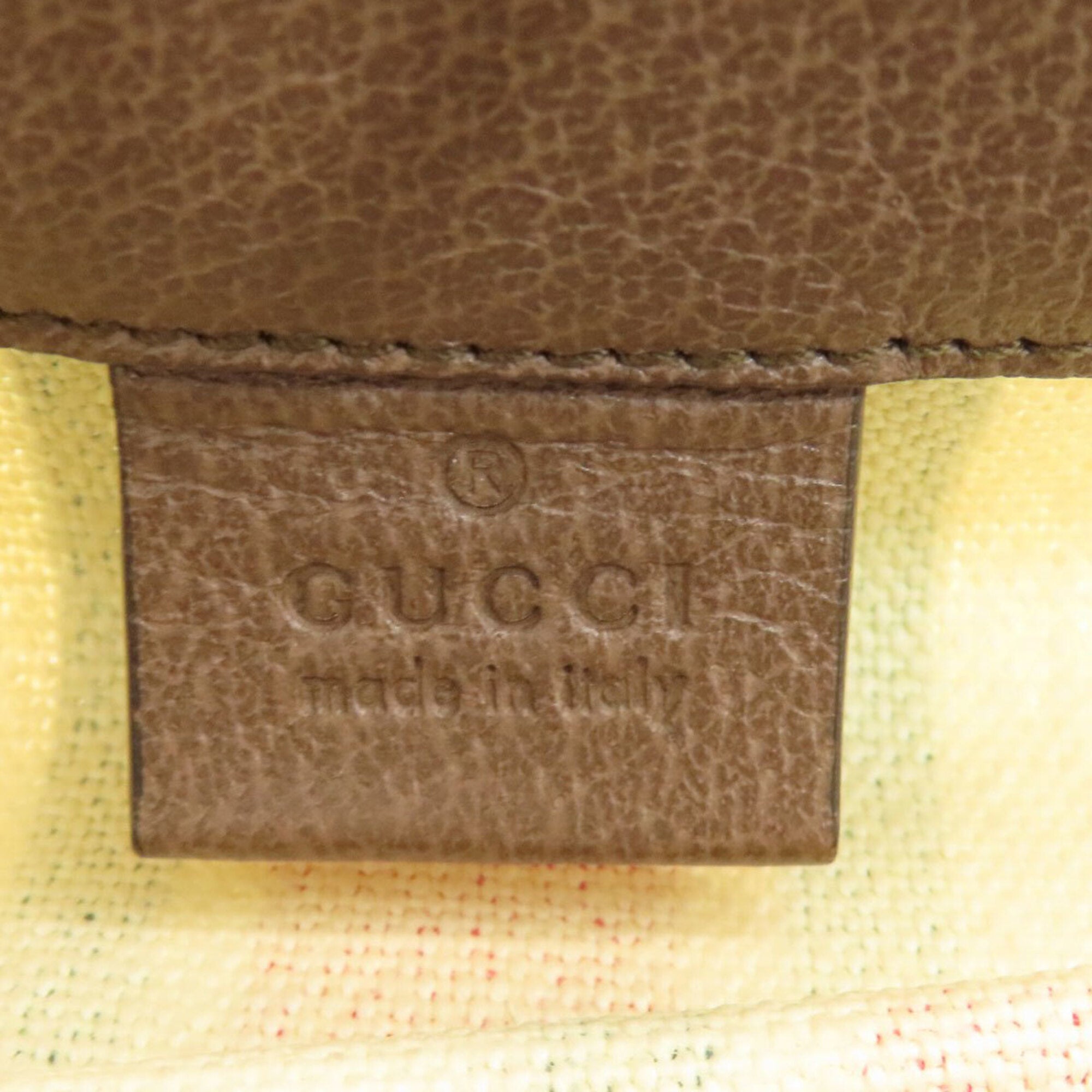Gucci Beige Brown Canvas Handbag (Pre-Owned)