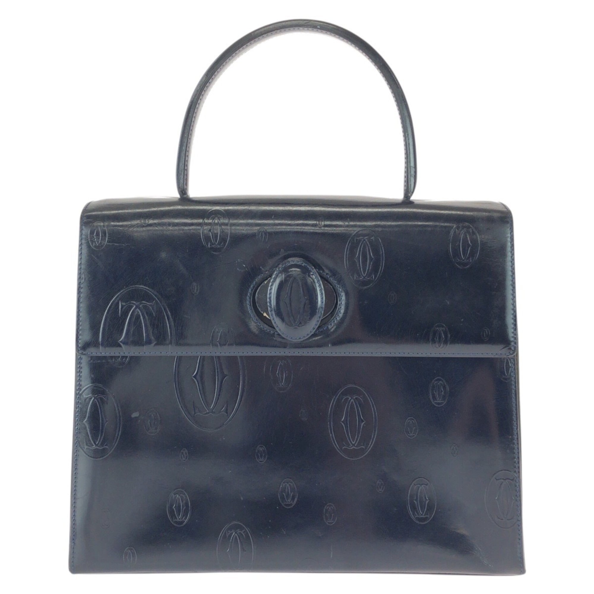 Cartier Dark Navy Navy Patent Leather Handbag (Pre-Owned)