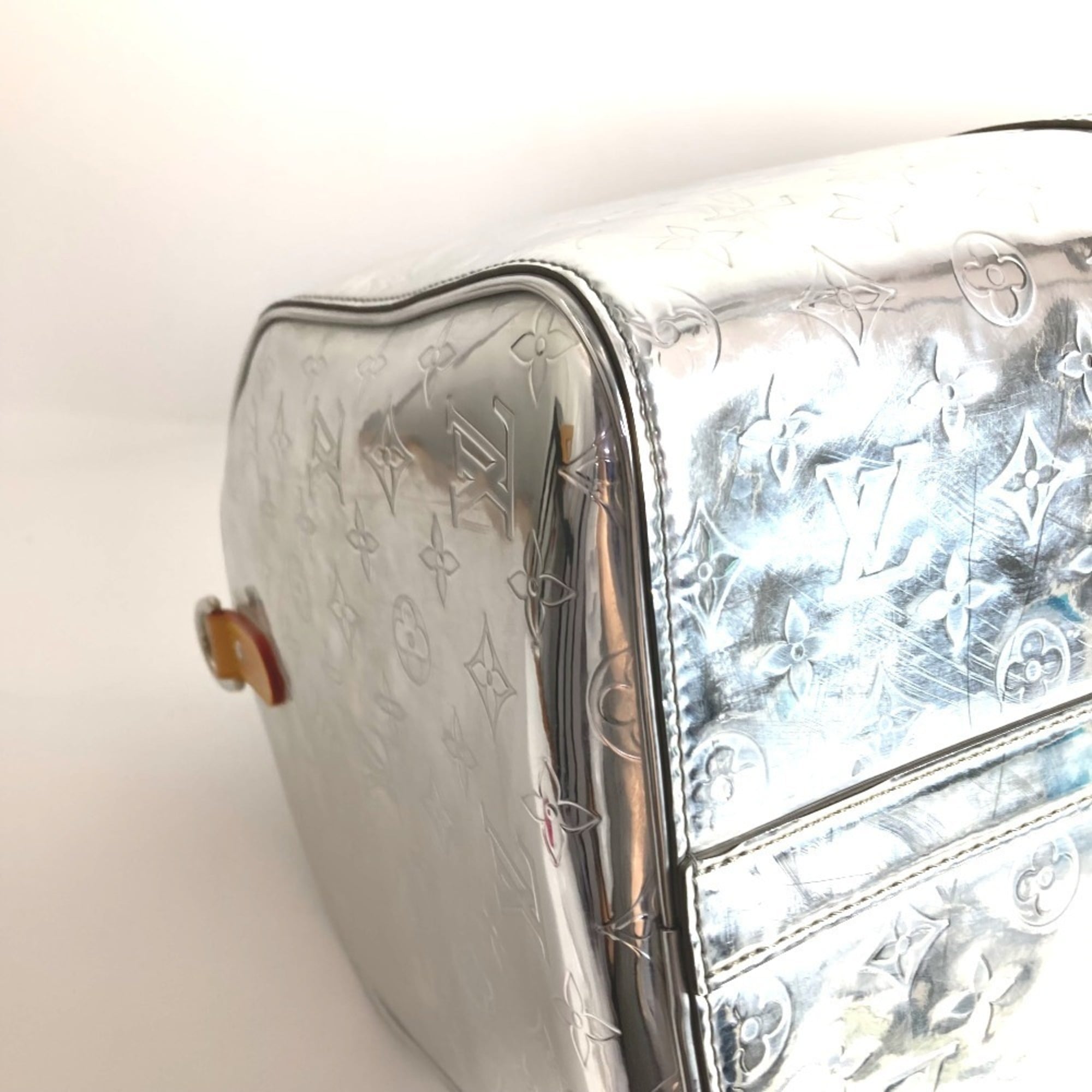 Louis Vuitton Silver Leather Boston Bag Handbag (Pre-Owned)