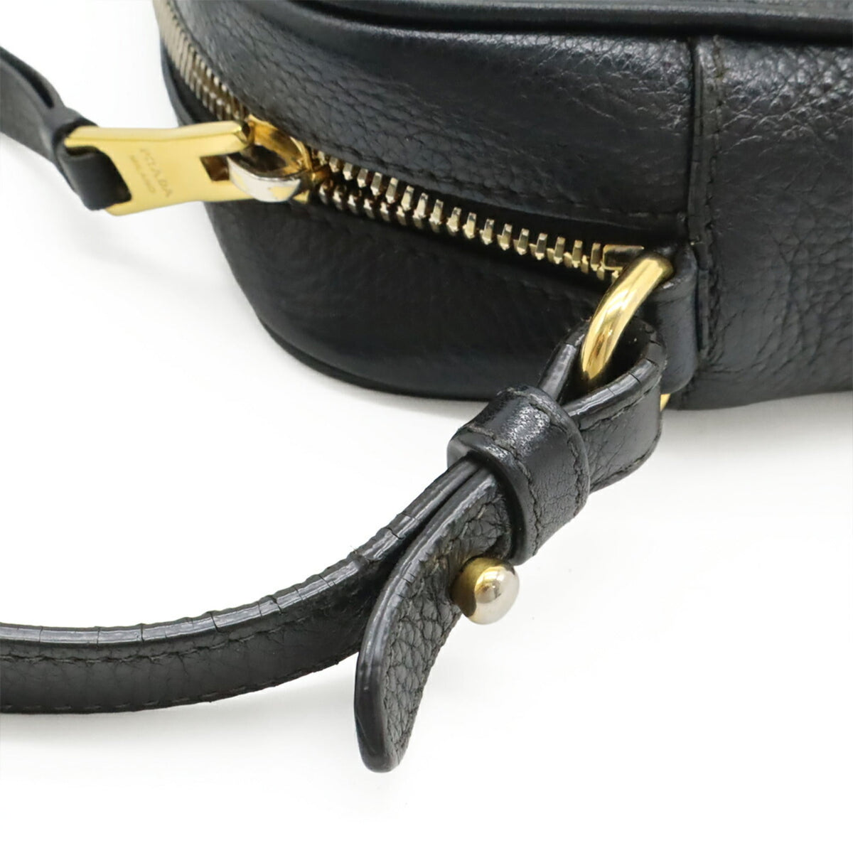 Prada Black Nero Leather Pochette Shoulder Bag (Pre-Owned)