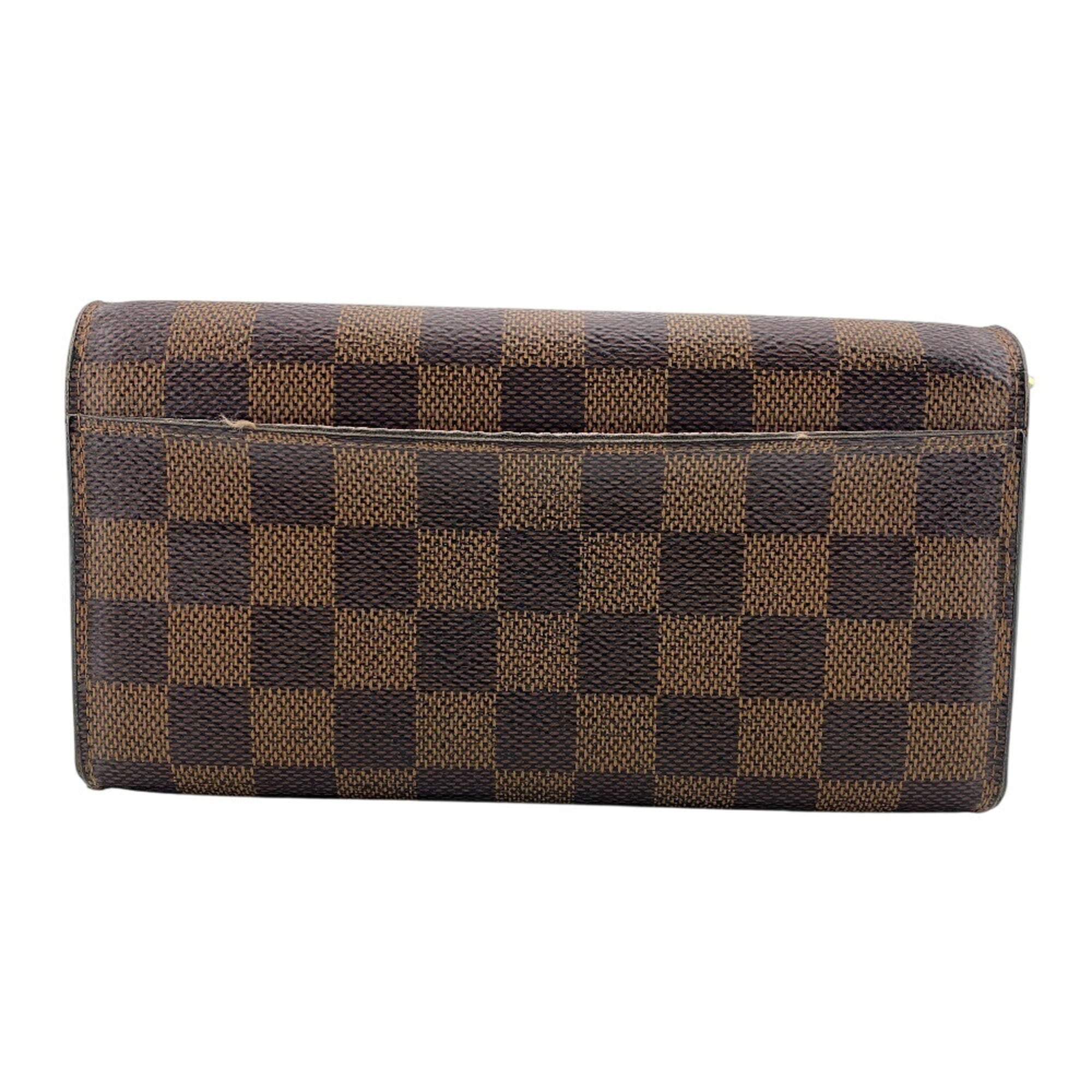 Louis Vuitton Damier Brown Rose Ballerine Leather Long Wallet (Bi-Fold) (Pre-Owned)