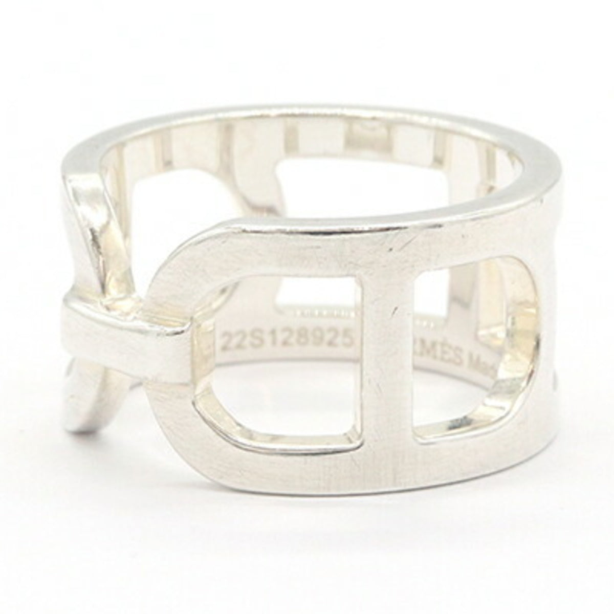 Hermes Chaine D'ancre Sterling Silver 925 Band Ring (Pre-Owned)