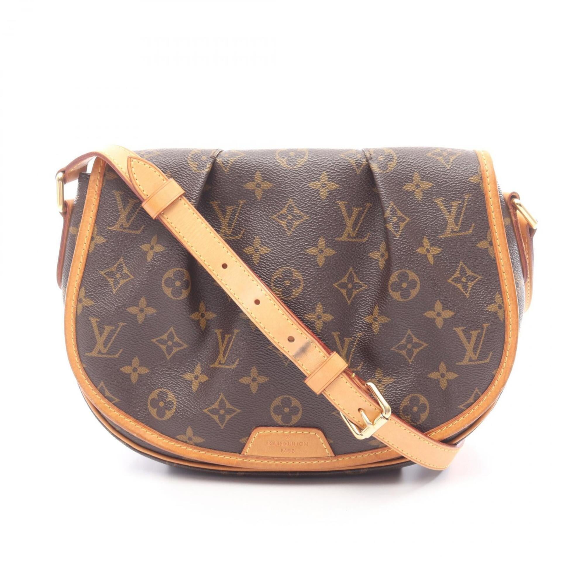 Louis Vuitton Brown Monogram Coated Canvas Leather Handbag Shoulder Bag (Pre-Owned)