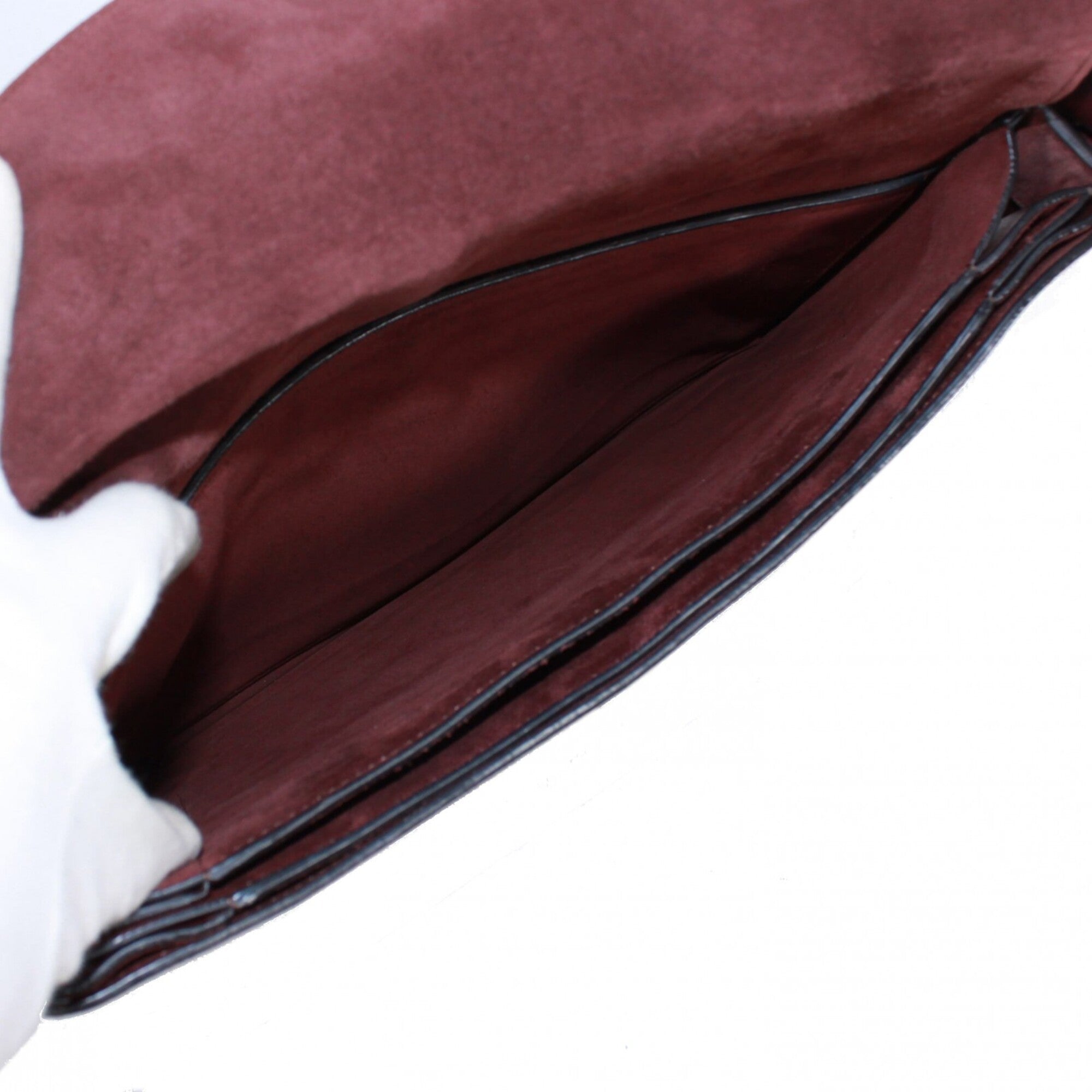 Celine Bordeaux Leather Suede Clutch Bag Shoulder Bag (Pre-Owned)