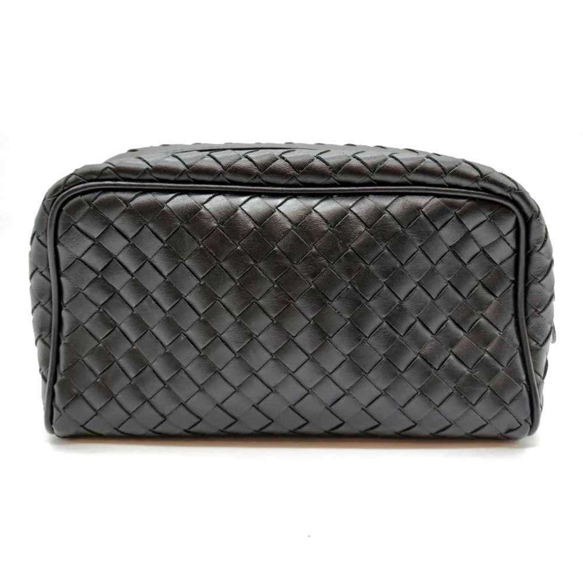 Bottega Veneta Intrecciato Black Leather Pouch (Pre-Owned)