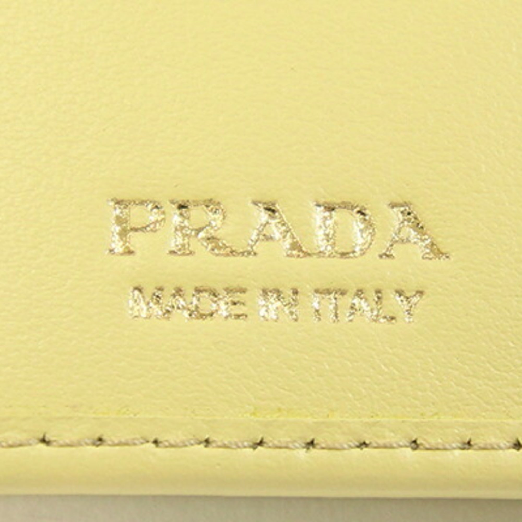 Prada Yellow Leather Wallet (Bi-Fold) (Pre-Owned)