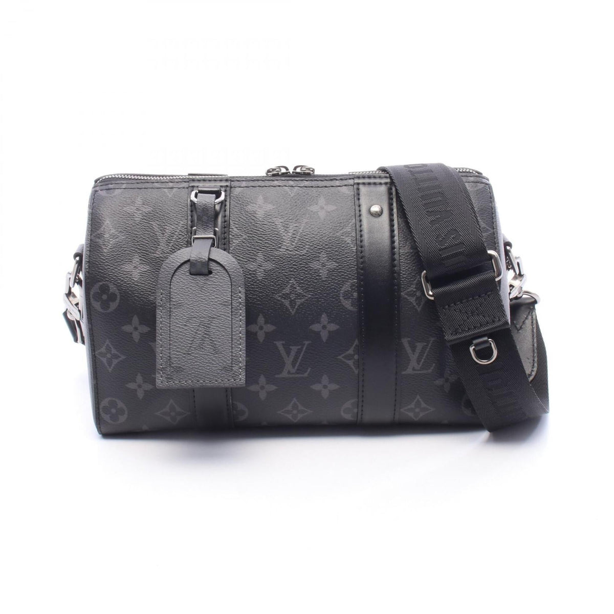 Louis Vuitton Black Gray Coated Canvas Monogram Eclipse Leather Handbag Shoulder Bag (Pre-Owned)