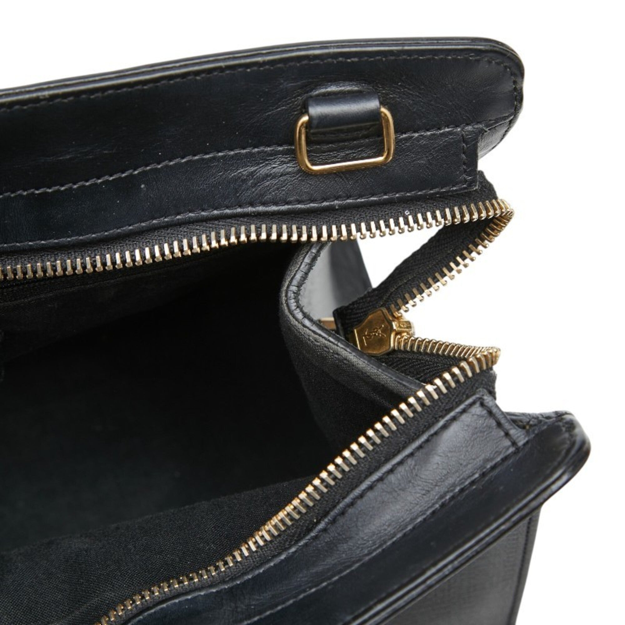 Saint Laurent Black Leather Handbag Shoulder Bag (Pre-Owned)