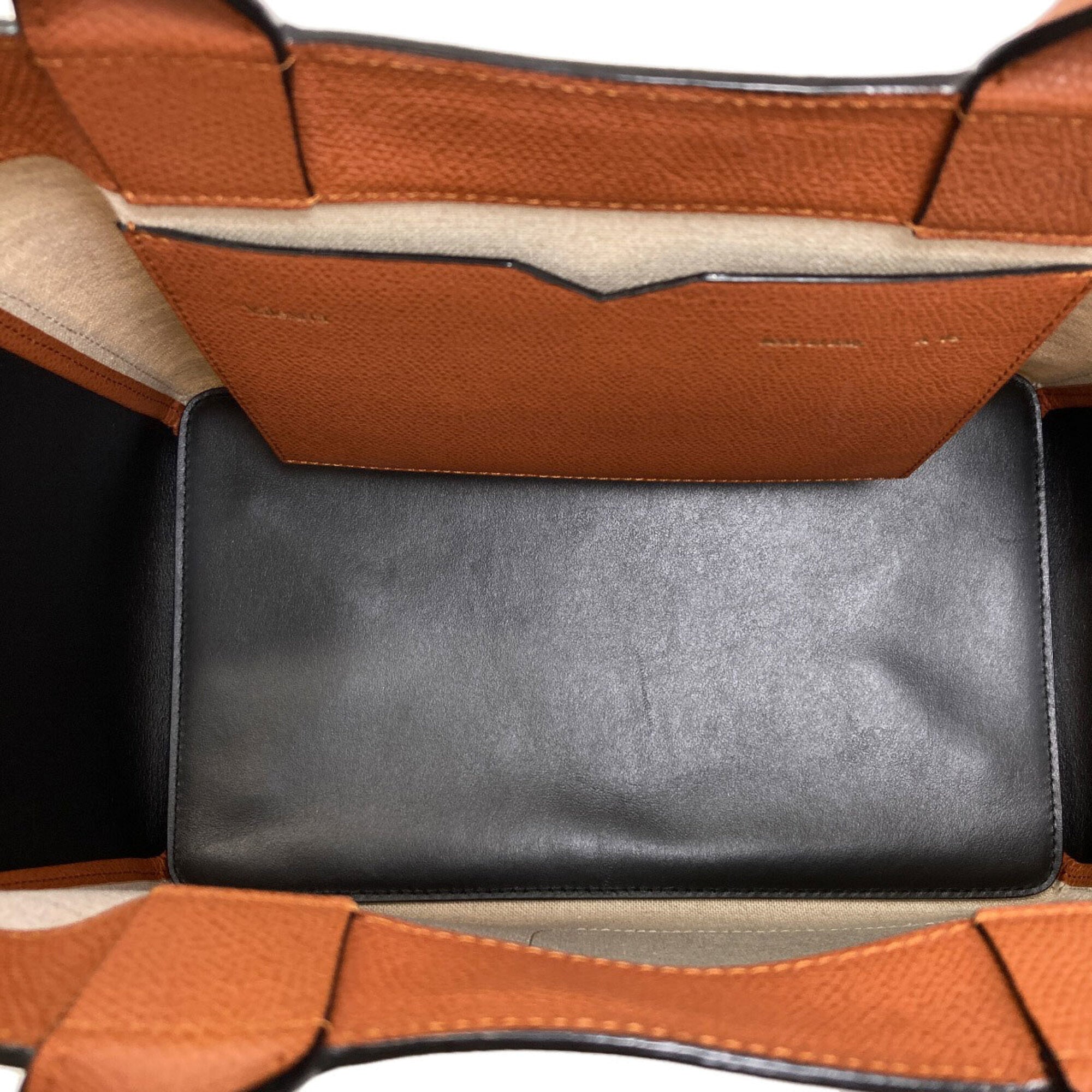 Valextra Brown Canvas Leather Shopping Bag Tote Bag (Pre-Owned)